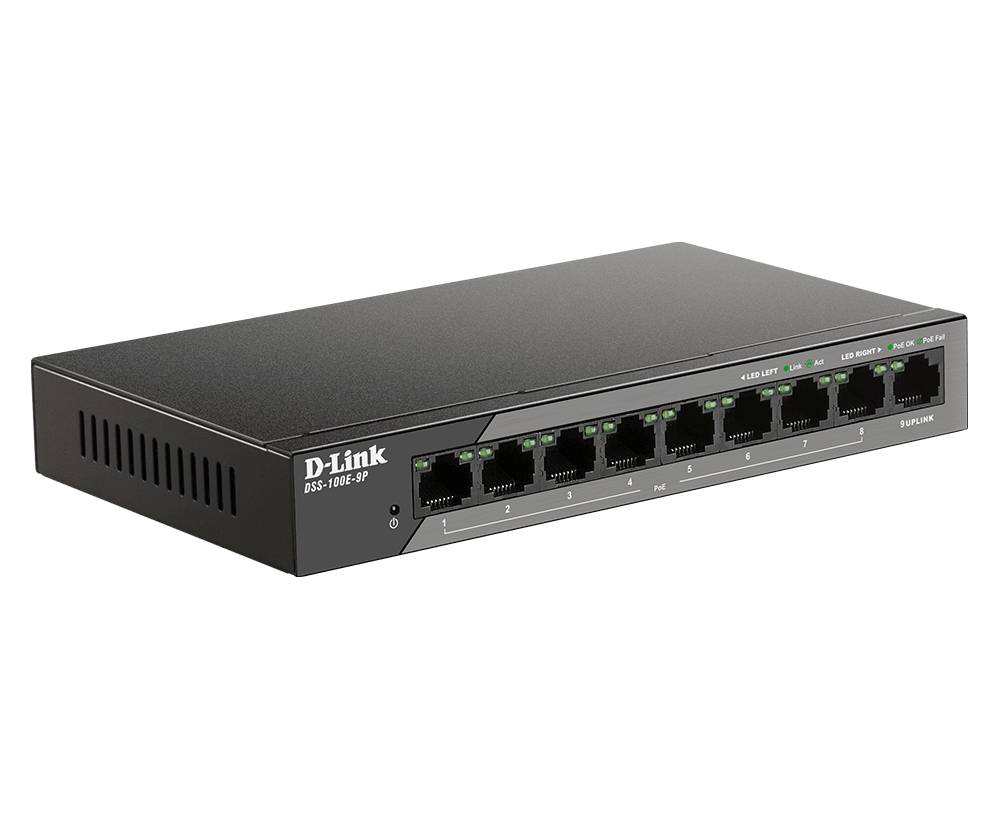 Rca Informatique - image du produit : 9-PORT POE SURVEILLANCE SWITCH FAST ETHERNET 1G SFP UPLINK