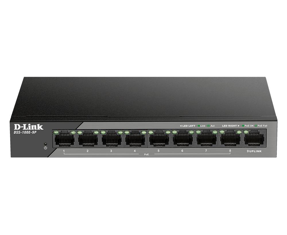 Rca Informatique - Image du produit : 9-PORT POE SURVEILLANCE SWITCH FAST ETHERNET 1G SFP UPLINK