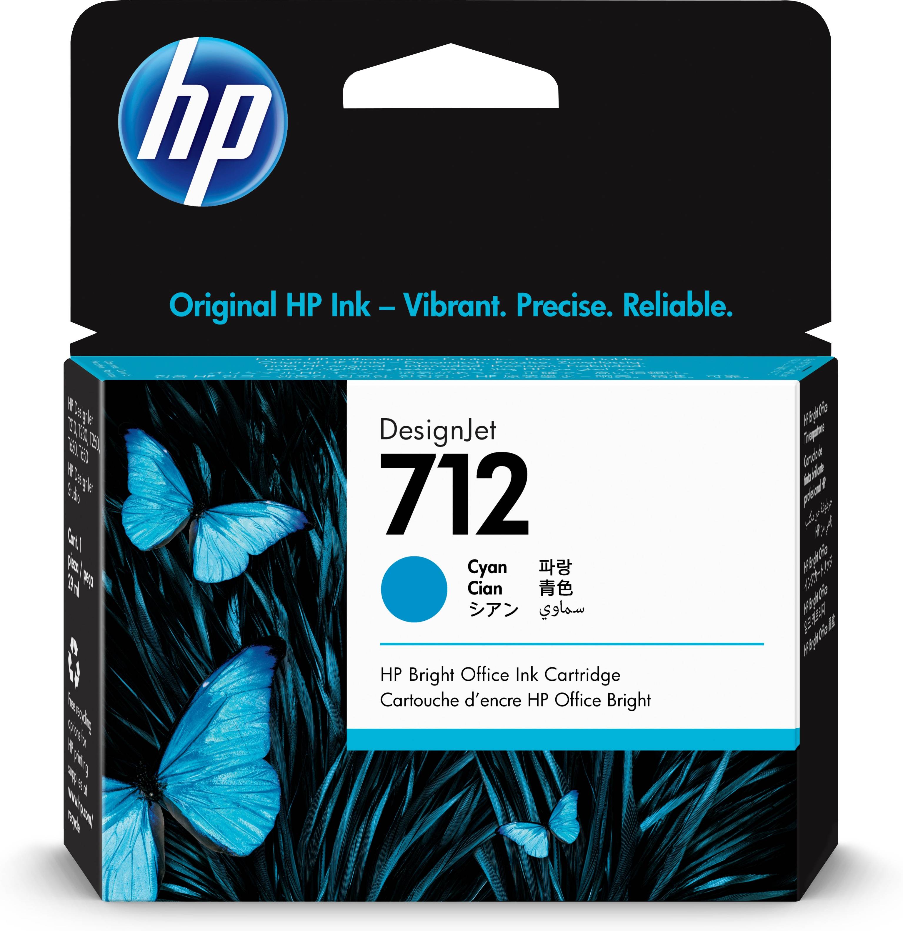 Rca Informatique - Image du produit : HP 712 29-ML CYAN DESIGNJET INK CARTRIDGE