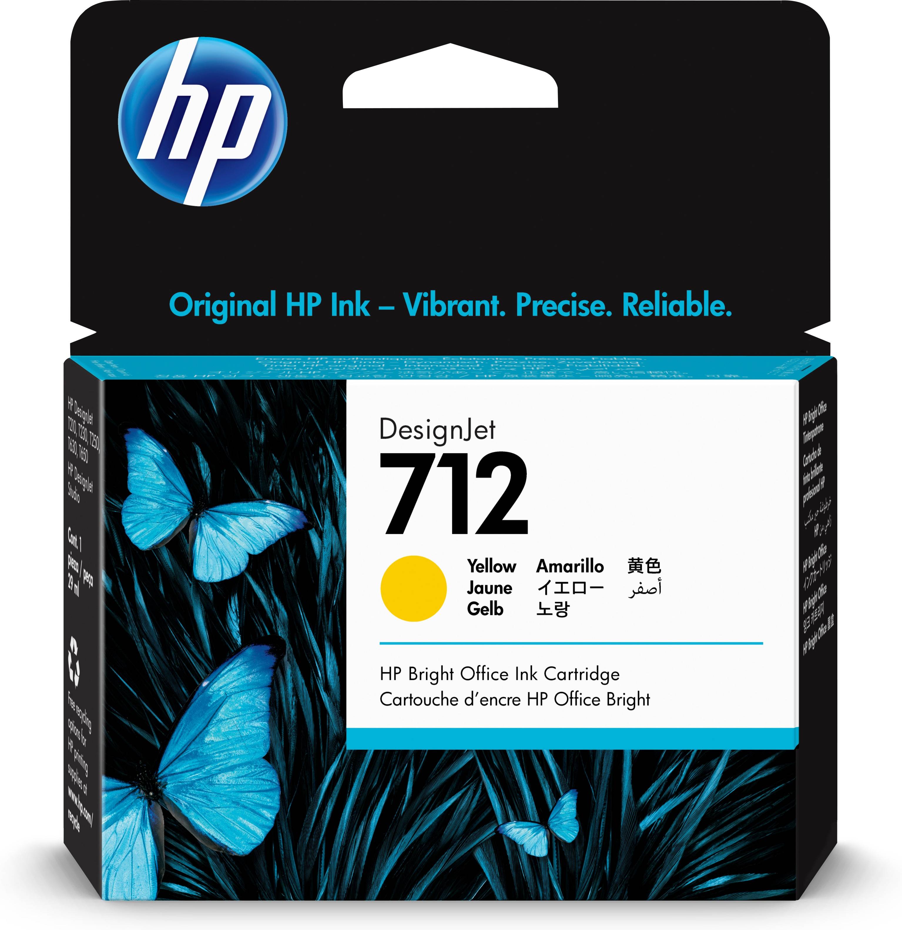 Rca Informatique - Image du produit : HP 712 29-ML YELLOW DESIGNJET INK CARTRIDGE