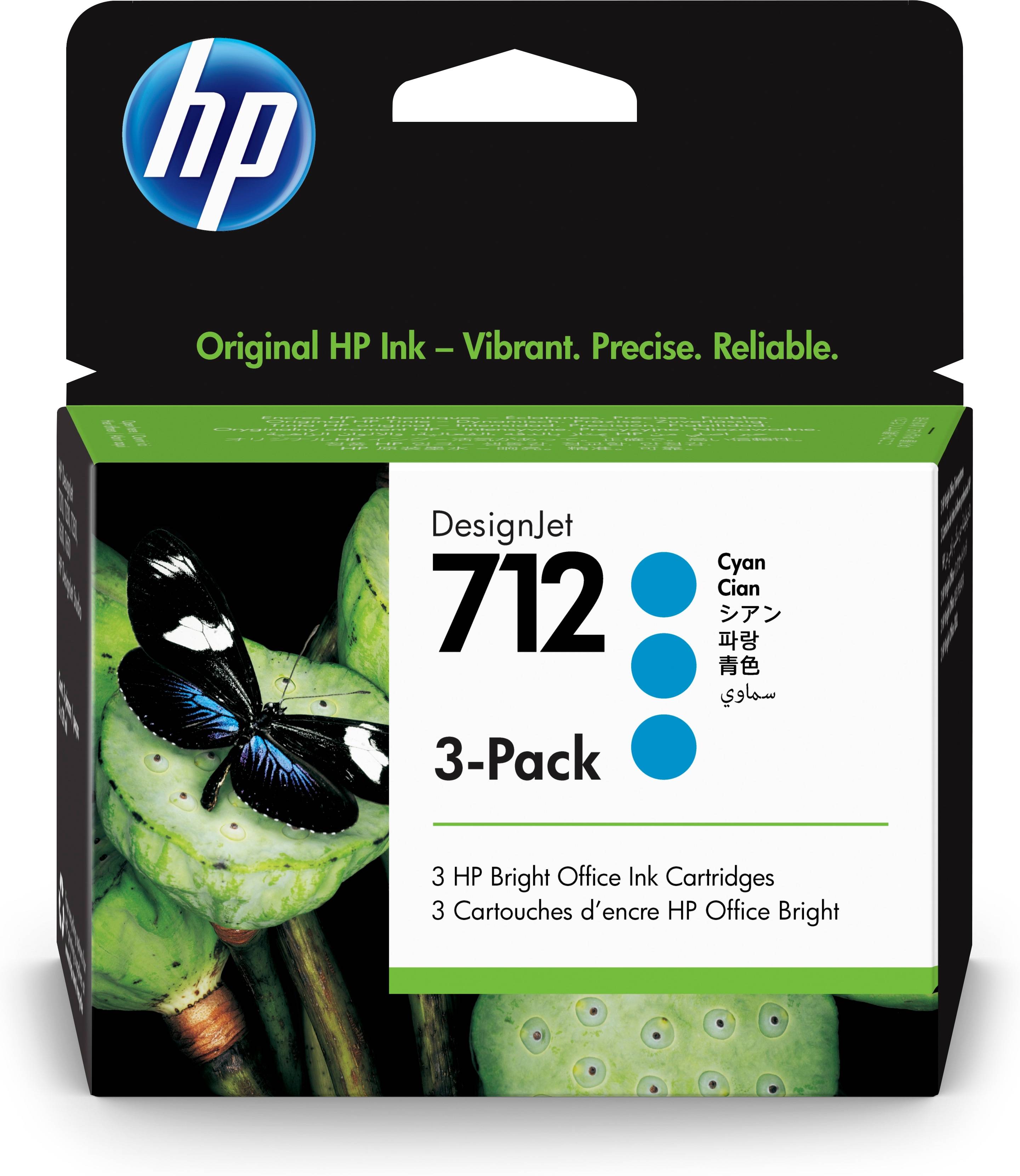 Rca Informatique - Image du produit : HP 712 3-PACK 29-ML CYAN DESIGNJET INK CARTRIDGE