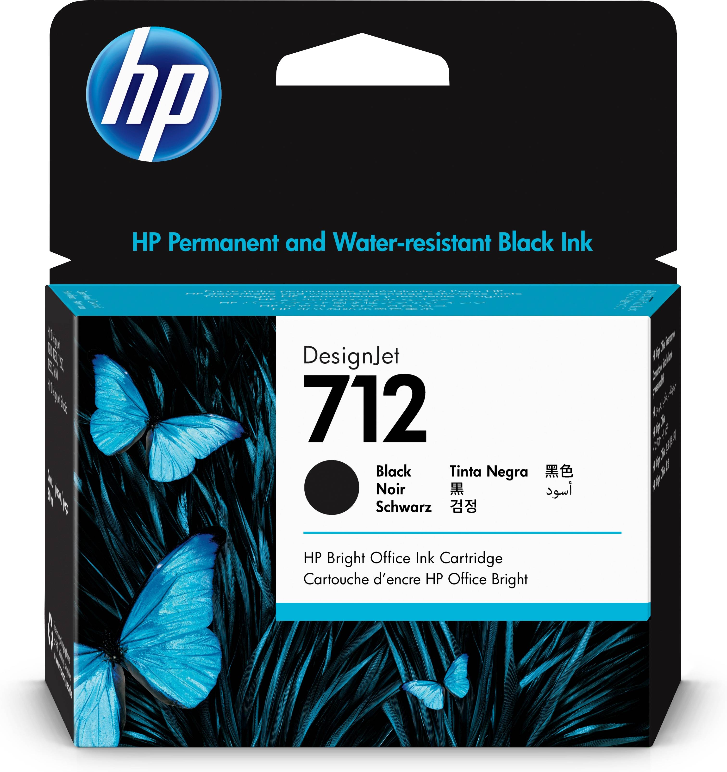 Rca Informatique - Image du produit : HP 712 80-ML BLACK DESIGNJET INK CARTRIDGE