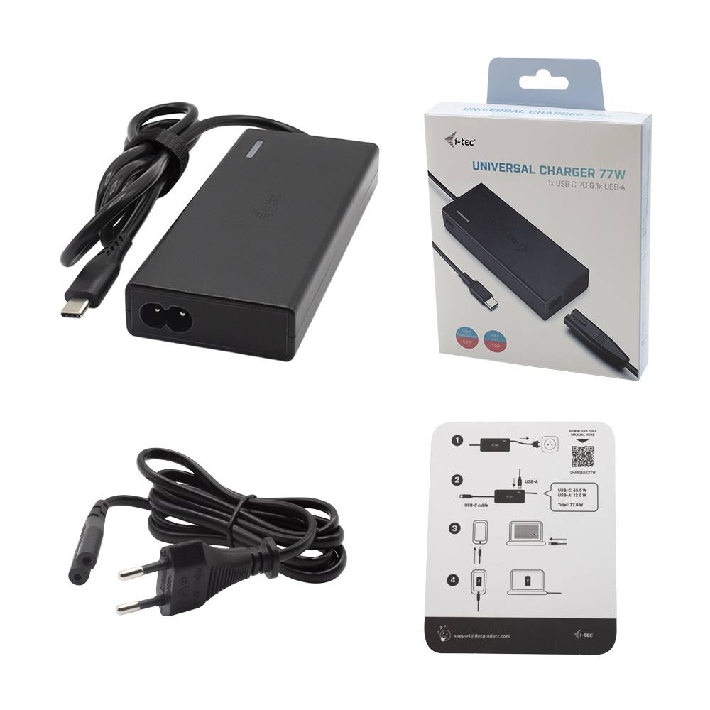 Rca Informatique - image du produit : I-TEC USB-C CHARGER 65W+12W I-TEC USB-C/A SMART CHARGER 77W