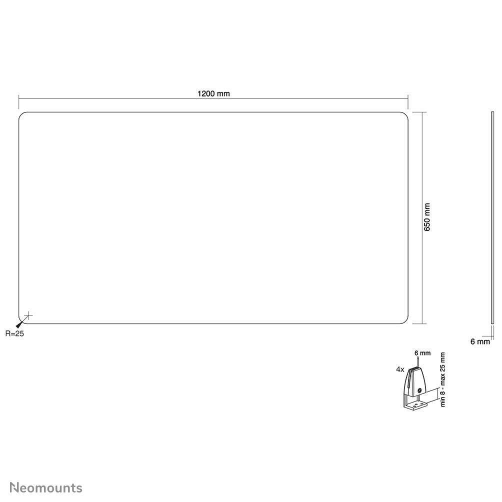 Rca Informatique - image du produit : TRANSPARENT PROTECTION SCREEN 120CM WIDE TRANSPARENT