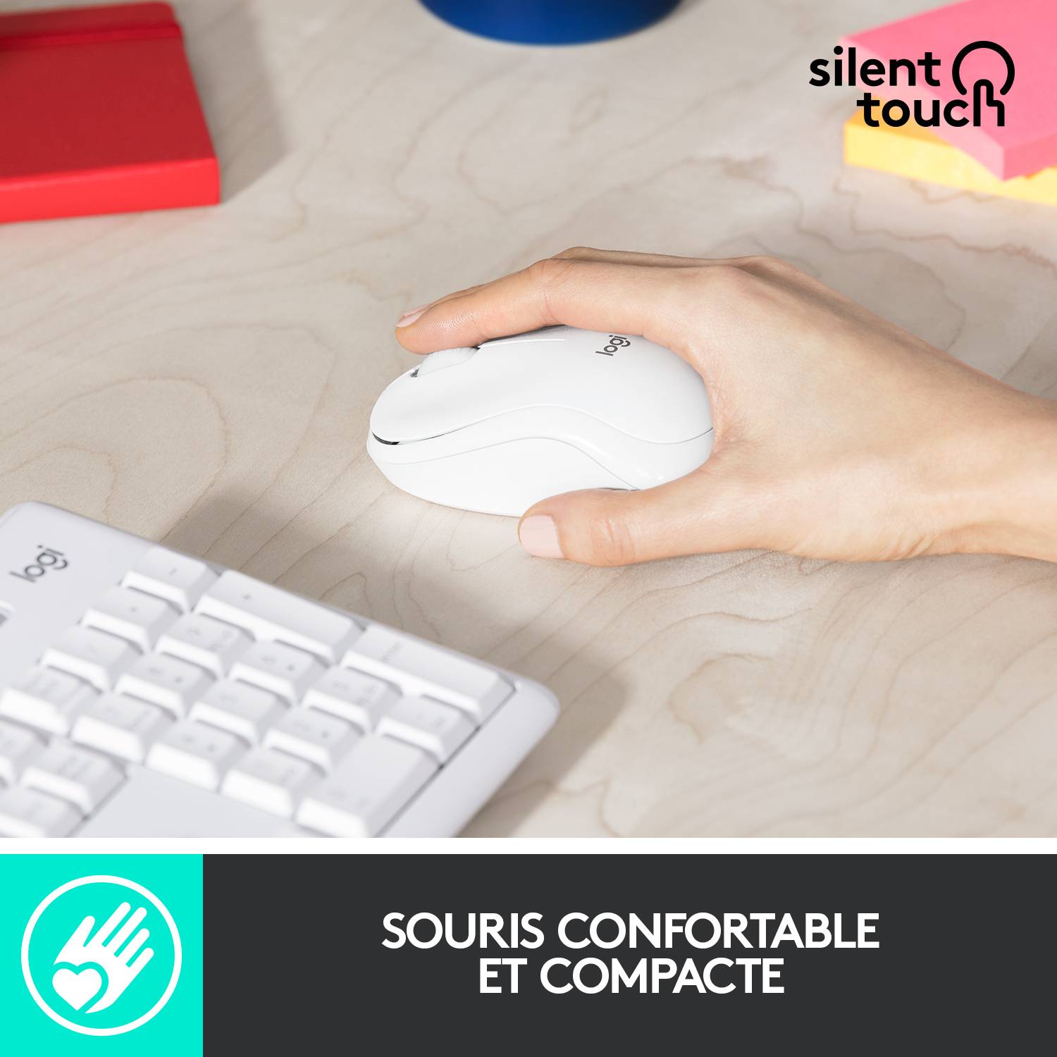 Rca Informatique - image du produit : MK295 SILENT WIRELESS COMBO OFF WHITE - US INTL - INTNL