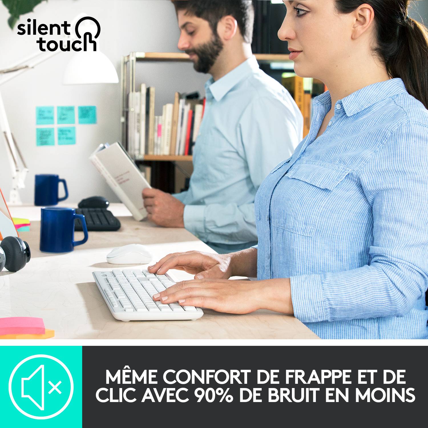 Rca Informatique - image du produit : MK295 SILENT WIRELESS COMBO OFF WHITE - US INTL - INTNL