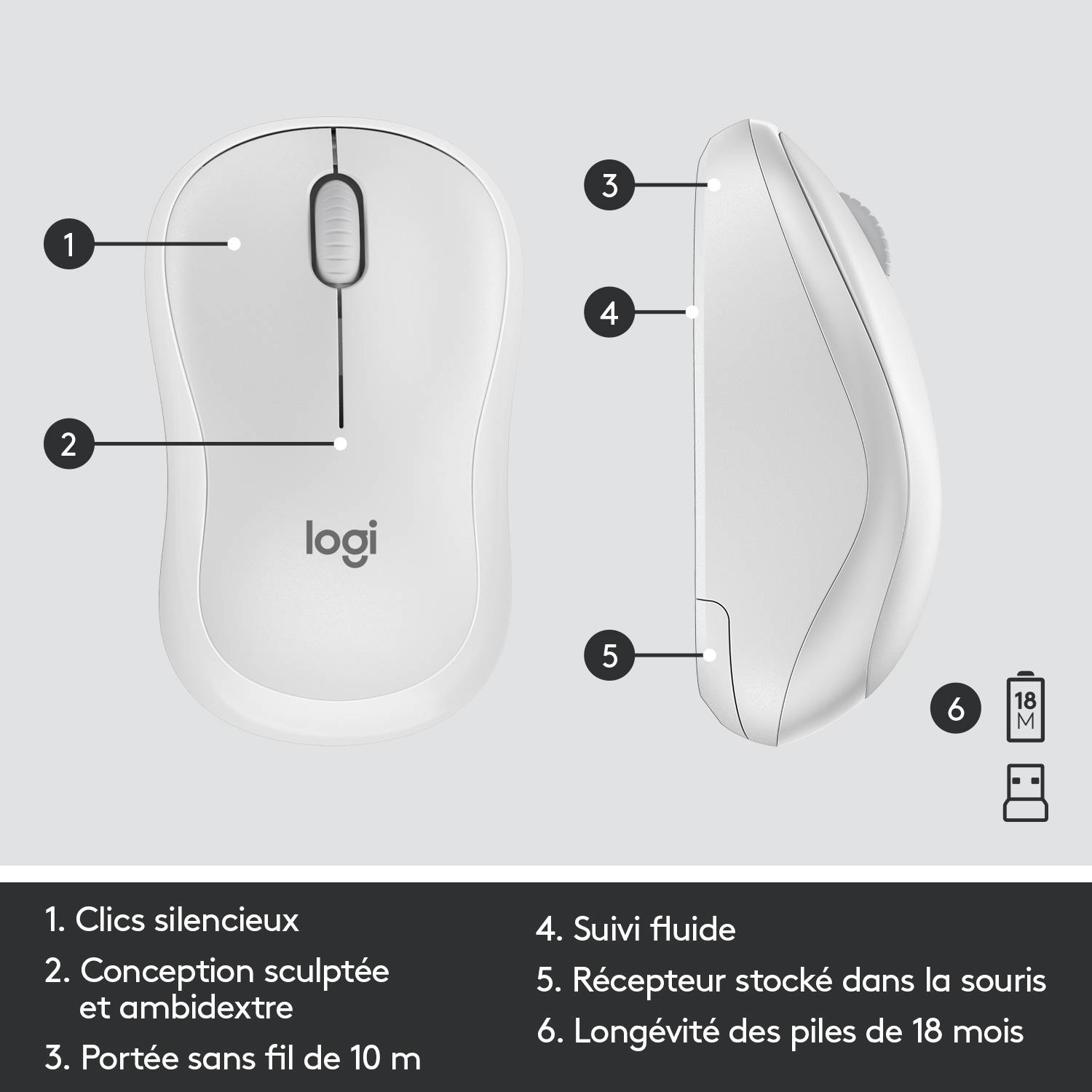 Rca Informatique - image du produit : MK295 SILENT WIRELESS COMBO OFF WHITE - US INTL - INTNL