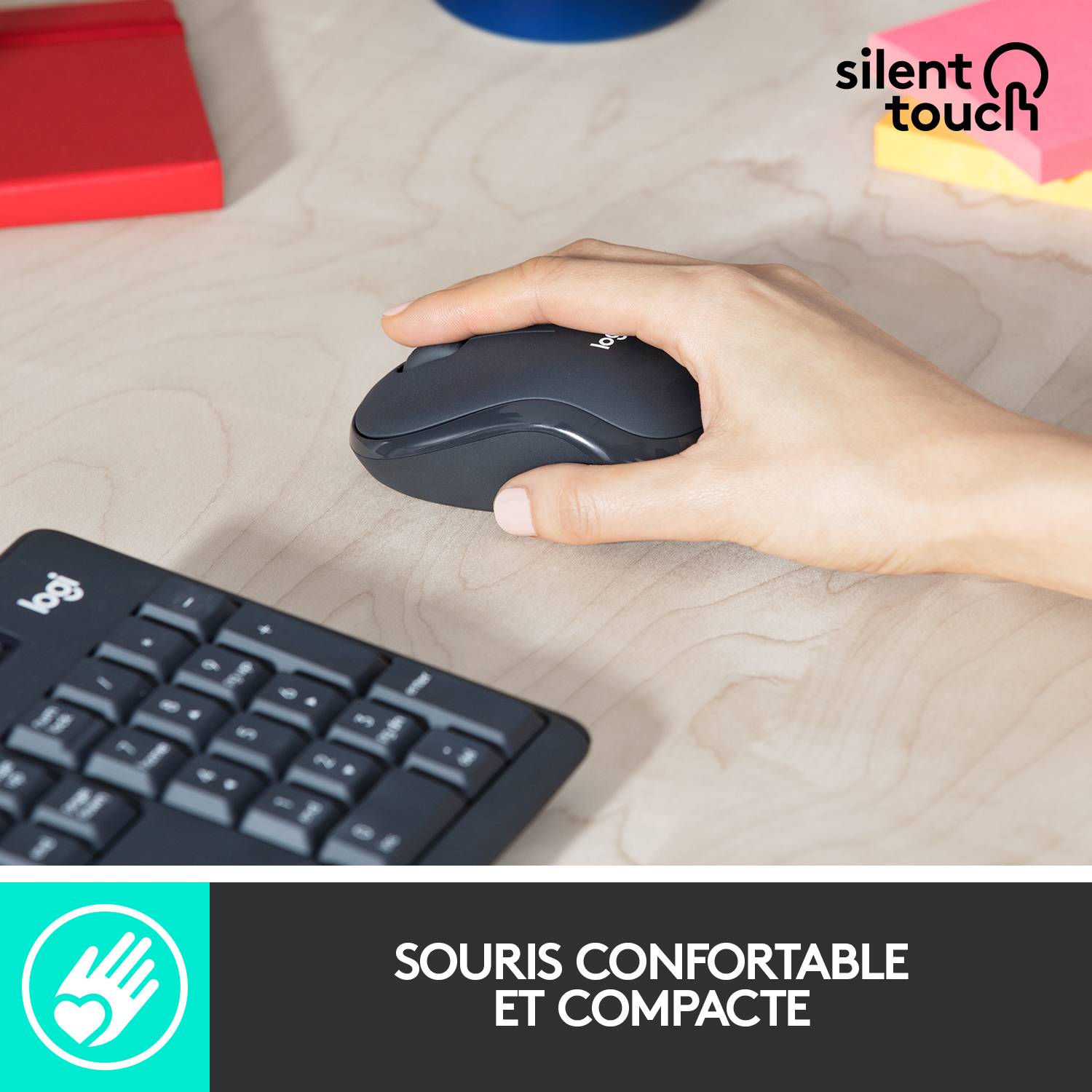 Rca Informatique - image du produit : MK295 SILENT WIRELESS COMBO GRAPHITE - NLB - INTNL