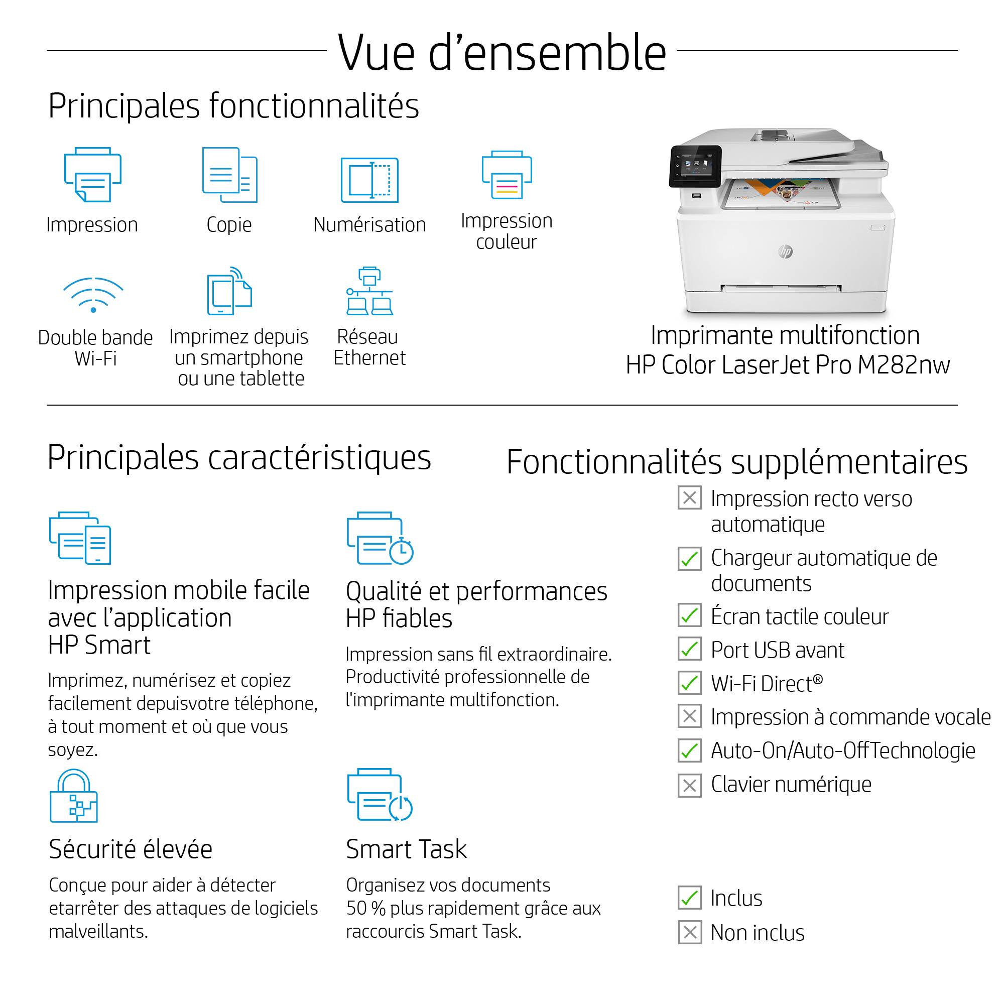 Rca Informatique - image du produit : LASERJET MFP COLOR M282NW PRO 21PPM A4