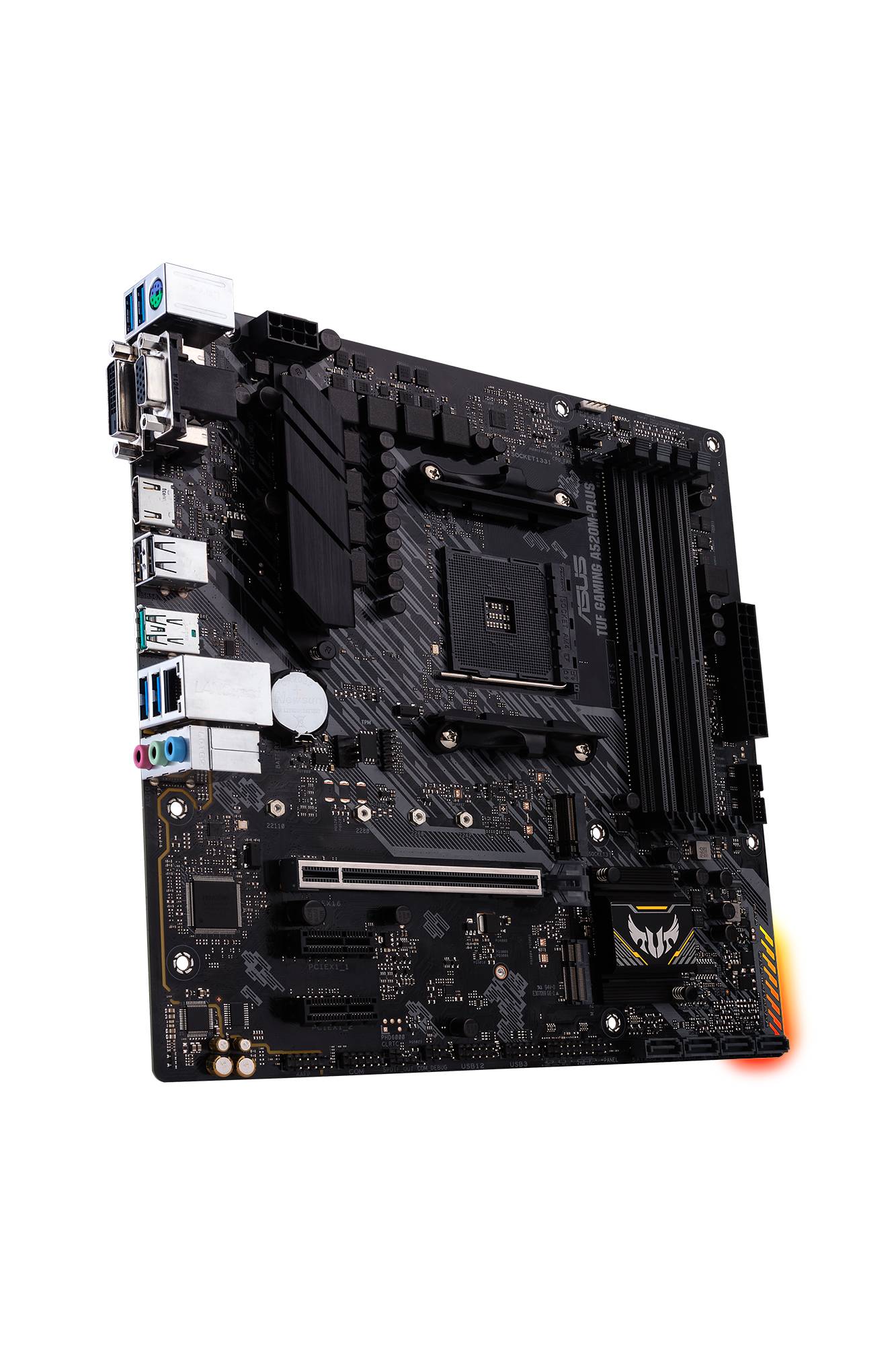 Rca Informatique - image du produit : TUF GAMING A520M-PLUS MATX +2GLN+U3.2+M2 SATA6+4XDDR4