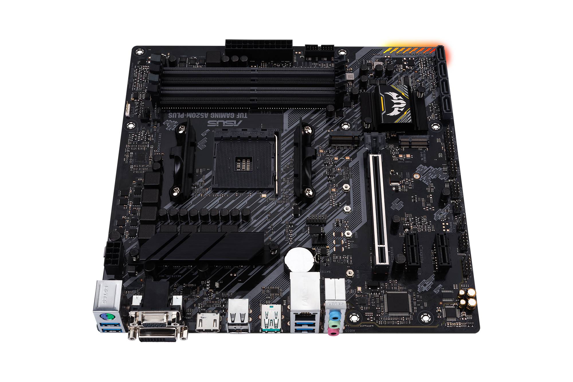 Rca Informatique - image du produit : TUF GAMING A520M-PLUS MATX +2GLN+U3.2+M2 SATA6+4XDDR4