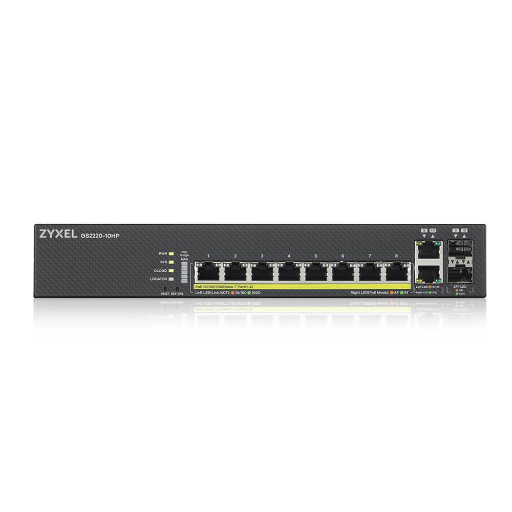 Rca Informatique - image du produit : GS2220-10HP 8 PORT GB L2 POE+ SWITCH