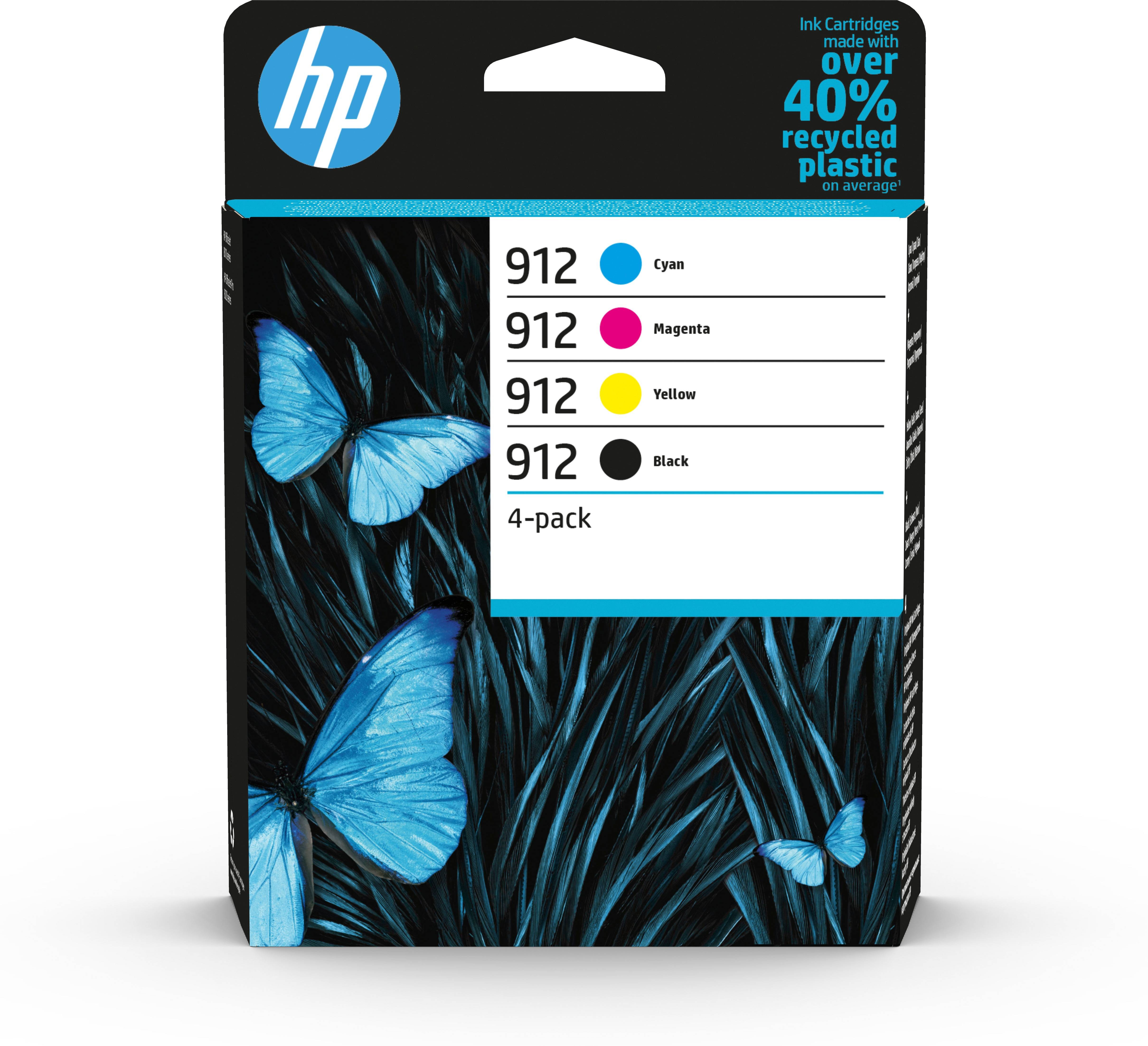 Rca Informatique - Image du produit : HP 912 CMYK ORIGINAL INK CARTRIDGE 4-PACK