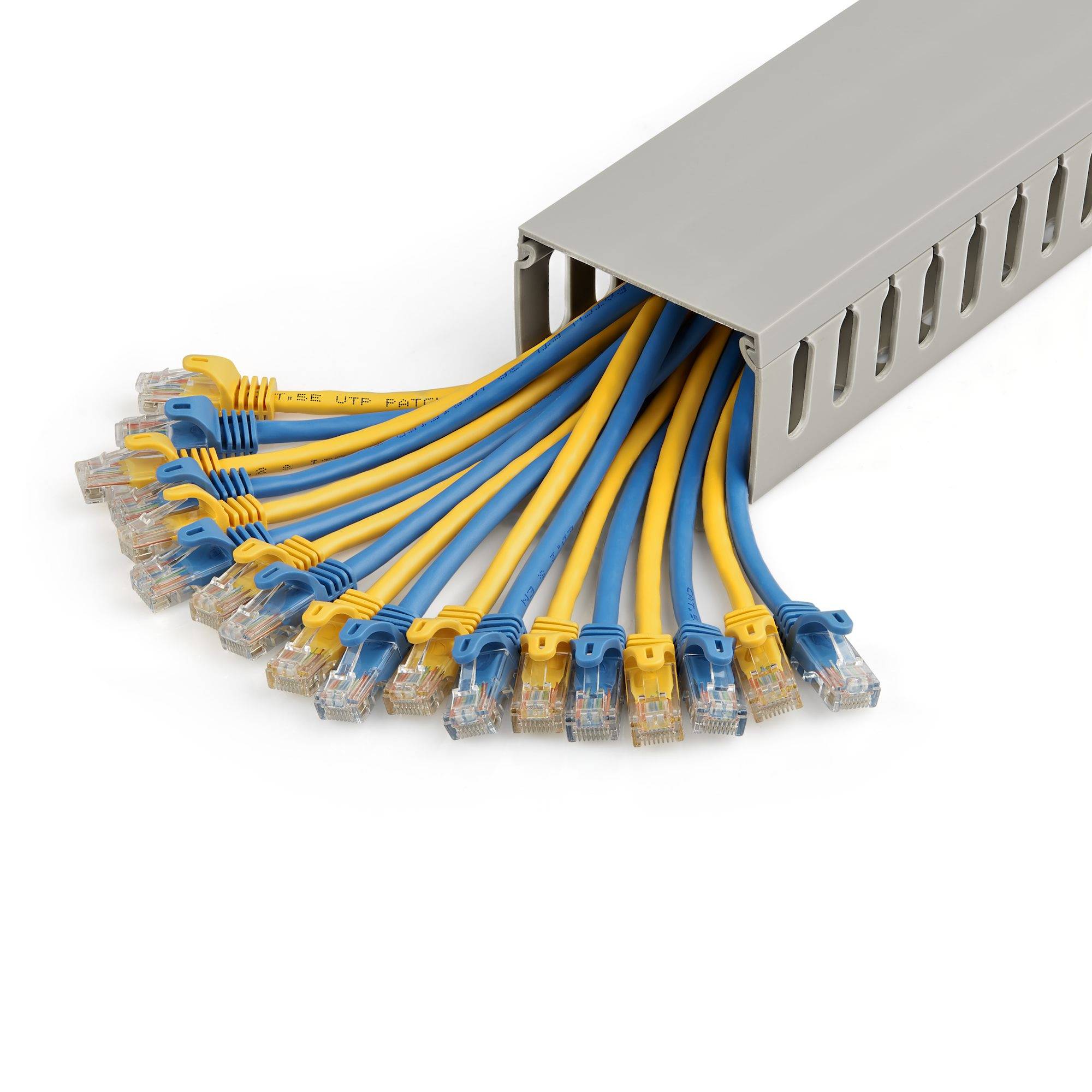 Rca Informatique - image du produit : CHEMIN DE CABLES AVEC SLOTS 2M - 75 X 50MM