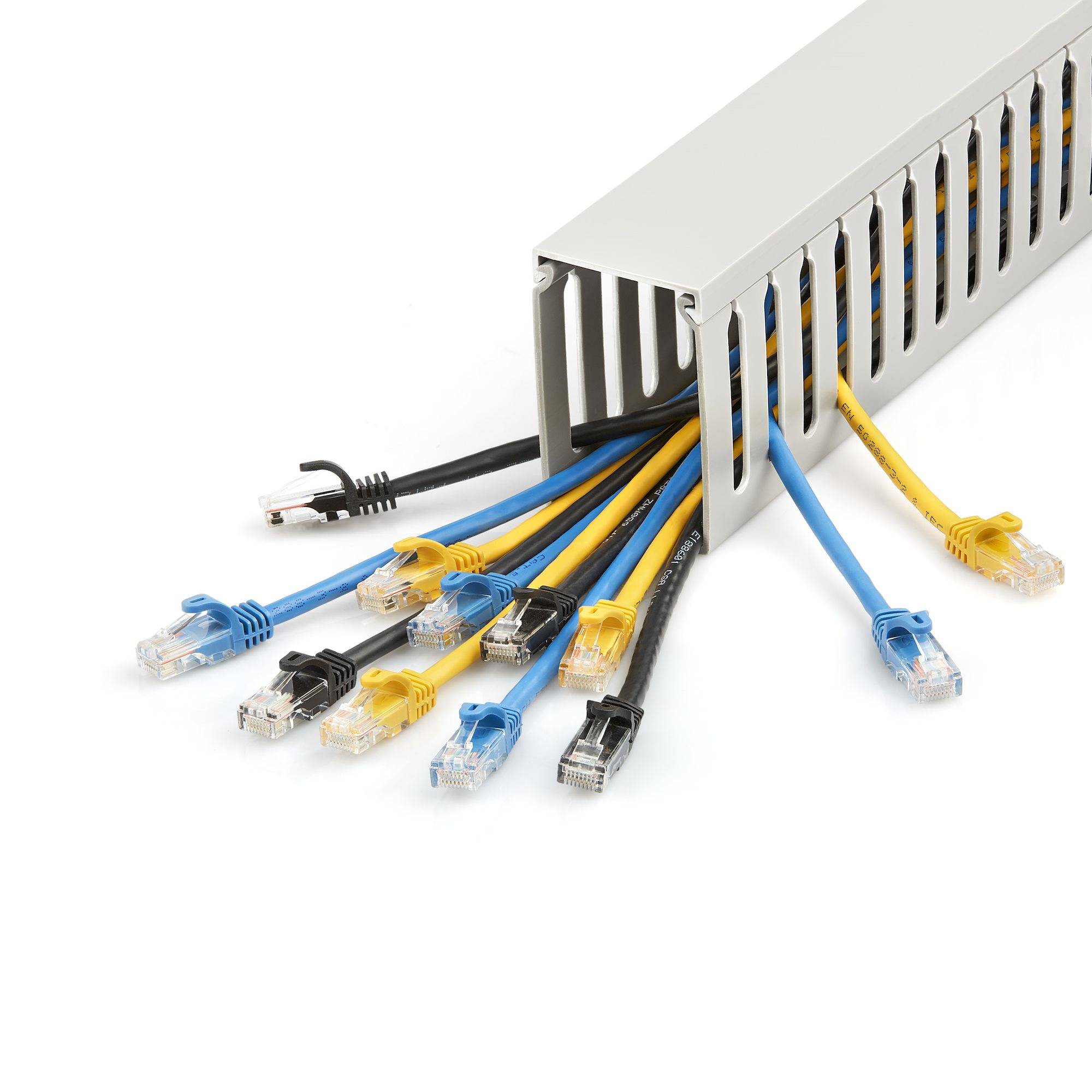 Rca Informatique - image du produit : CHEMIN DE CABLES AVEC SLOTS 2M - 50 X 75MM