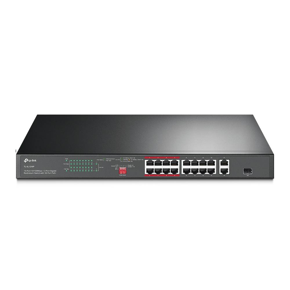 Rca Informatique - Image du produit : 16-PORT 10/100MBPS + 2-PORT GIGABIT RACKMOUNT SWITCH