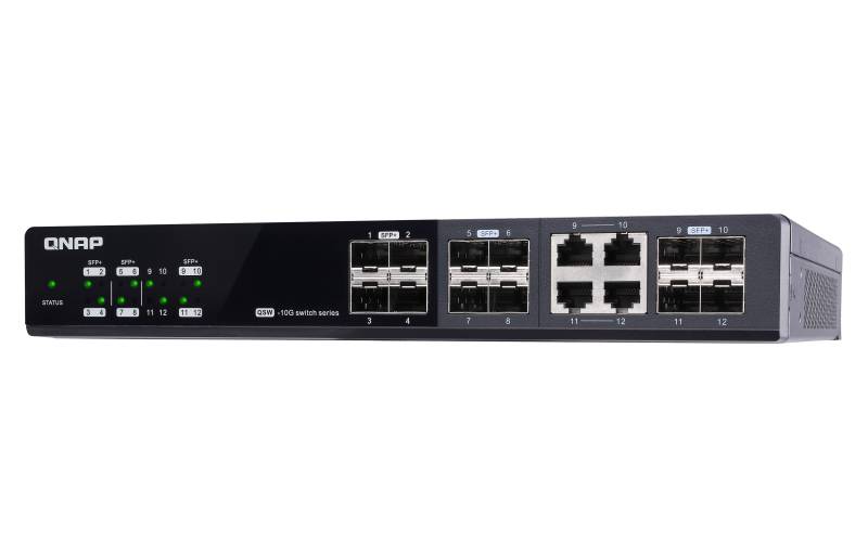 Rca Informatique - image du produit : MGM SWITCH 12 PORT 10GBE SPEED 8PORT SFP+ 4PORT SFP+/ NBASE-T