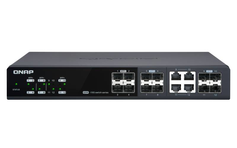 Rca Informatique - image du produit : MGM SWITCH 12 PORT 10GBE SPEED 8PORT SFP+ 4PORT SFP+/ NBASE-T