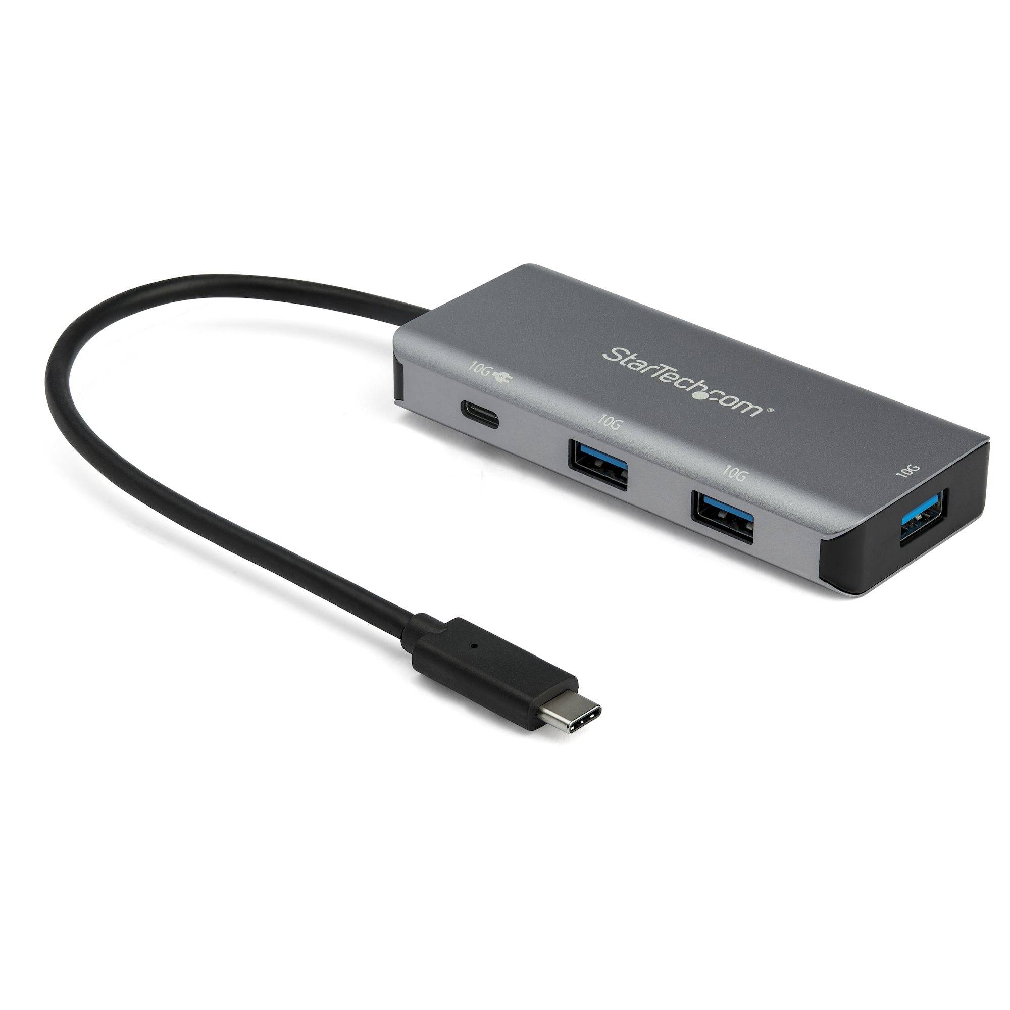 Rca Informatique - image du produit : 4-PORT USB-C HUB WITH PD 3.0 10GBPS - 3X USB-A/1X USB-C