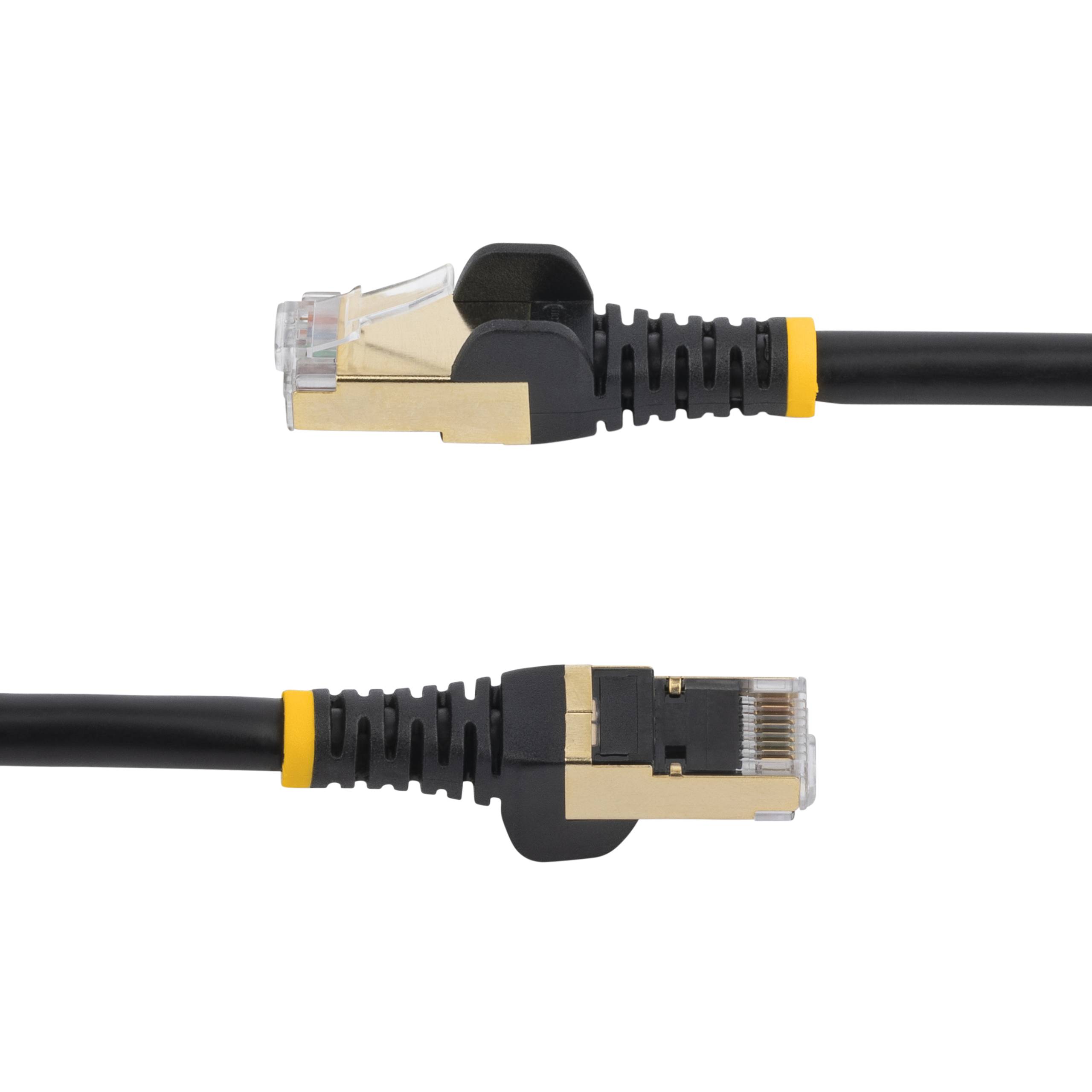 Rca Informatique - image du produit : 0.5M CAT6A PATCH CABLE BLACK CAT 6A NETWORK CABLE - STP