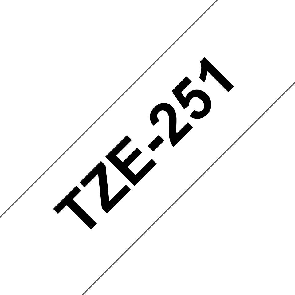 Rca Informatique - image du produit : TZE-251 LAMINATED TAPE 24MM 8M NOIR/BLANC