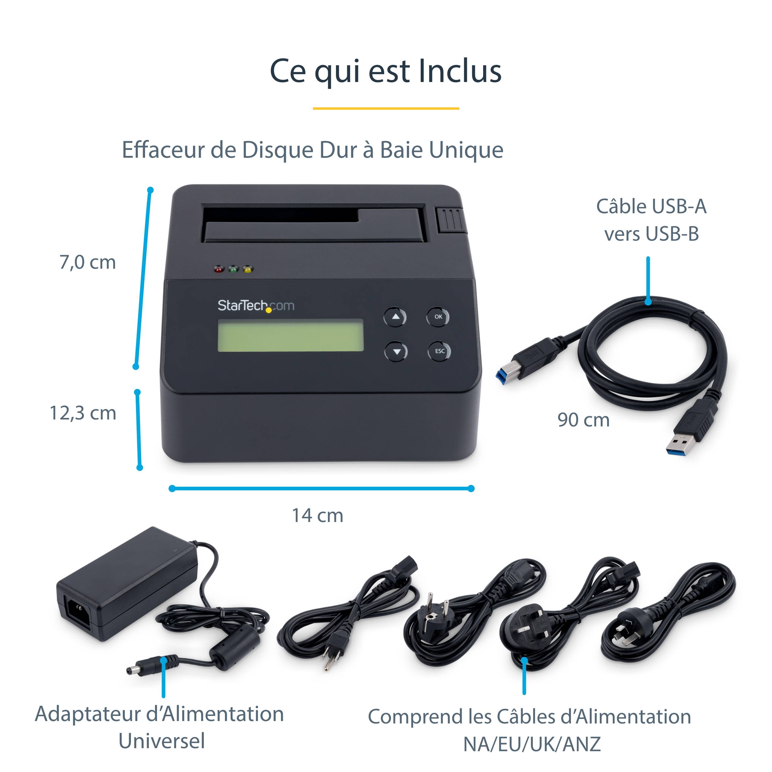 Rca Informatique - image du produit : STATION DACCUEIL ET EFFACEUR USB 3.0 POUR HDD / SDD SATA