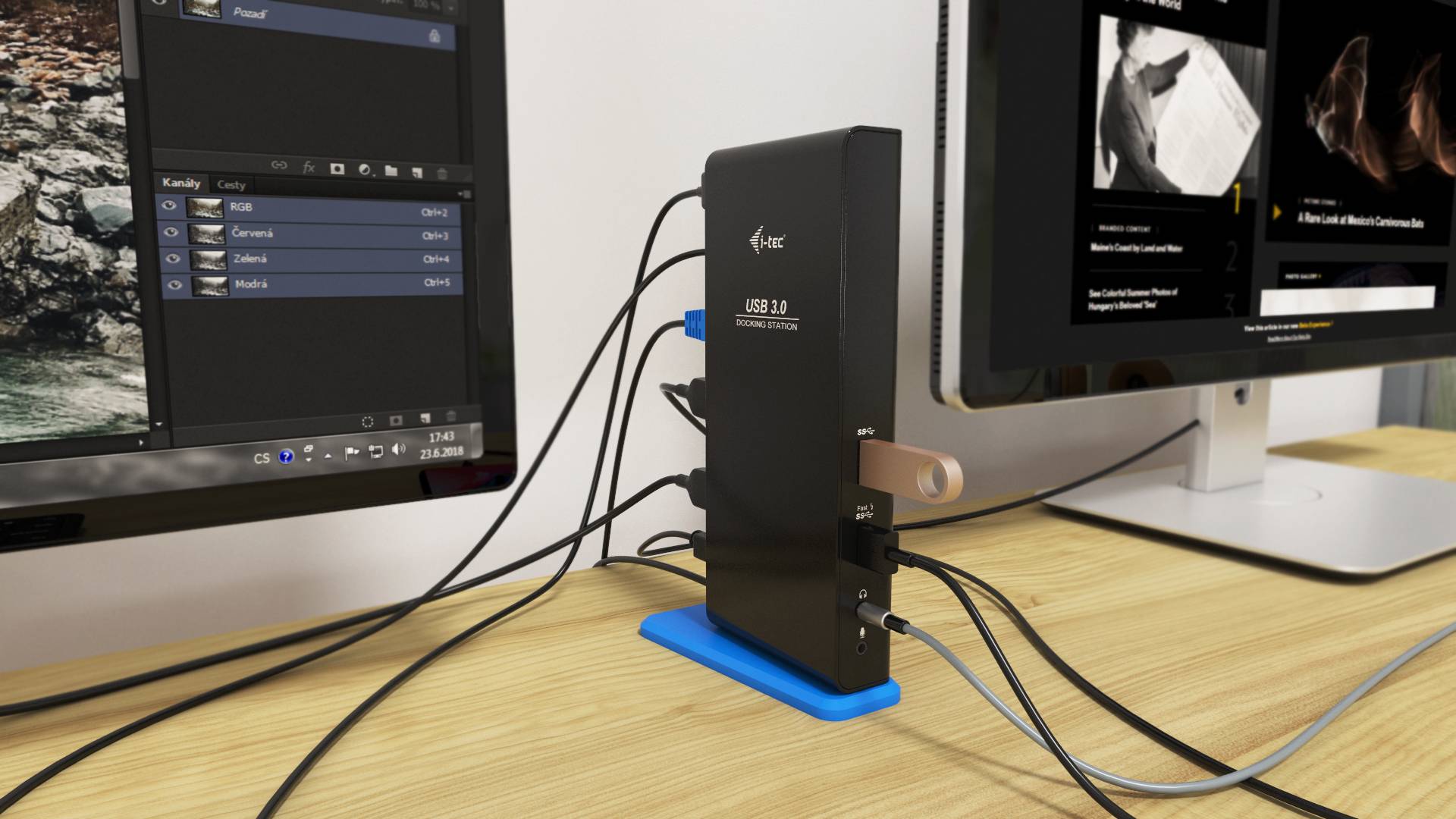 Rca Informatique - image du produit : I-TEC USB 3.0/USB-C DUAL HDMI DOCKING STATION