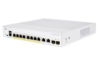 Rca Informatique - Image du produit : CBS350 MANAGED 8-PORT GE POE 2X1G COMBO