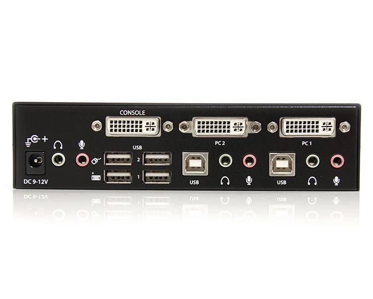 Rca Informatique - image du produit : COMMUTATEUR KVM DVI/USB AVEC AUDIO - 2 PORTS - 1920X1200