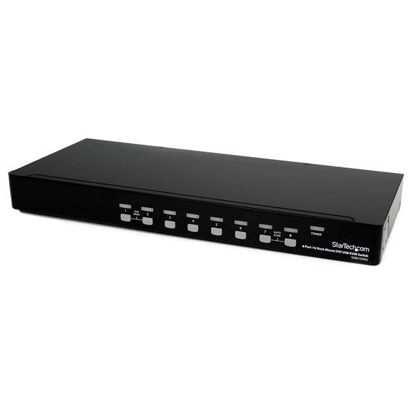 Rca Informatique - Image du produit : COMMUTATEUR KVM USB DVI 8 PORTS A MONTAGE EN RACK 1U