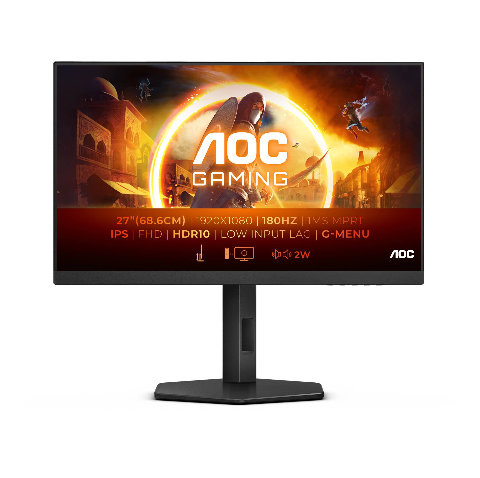 Rca Informatique - Image du produit : 27 IPS 1920X1080 180HZ 1MS GTG HDR10 ADAPTIVE SYNC 2HDMIDISPLAY