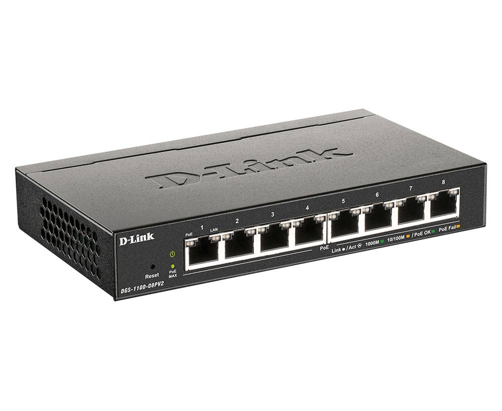 Rca Informatique - image du produit : SWITCH EASY SMART WITH 8 PORTS POE GIGABIT