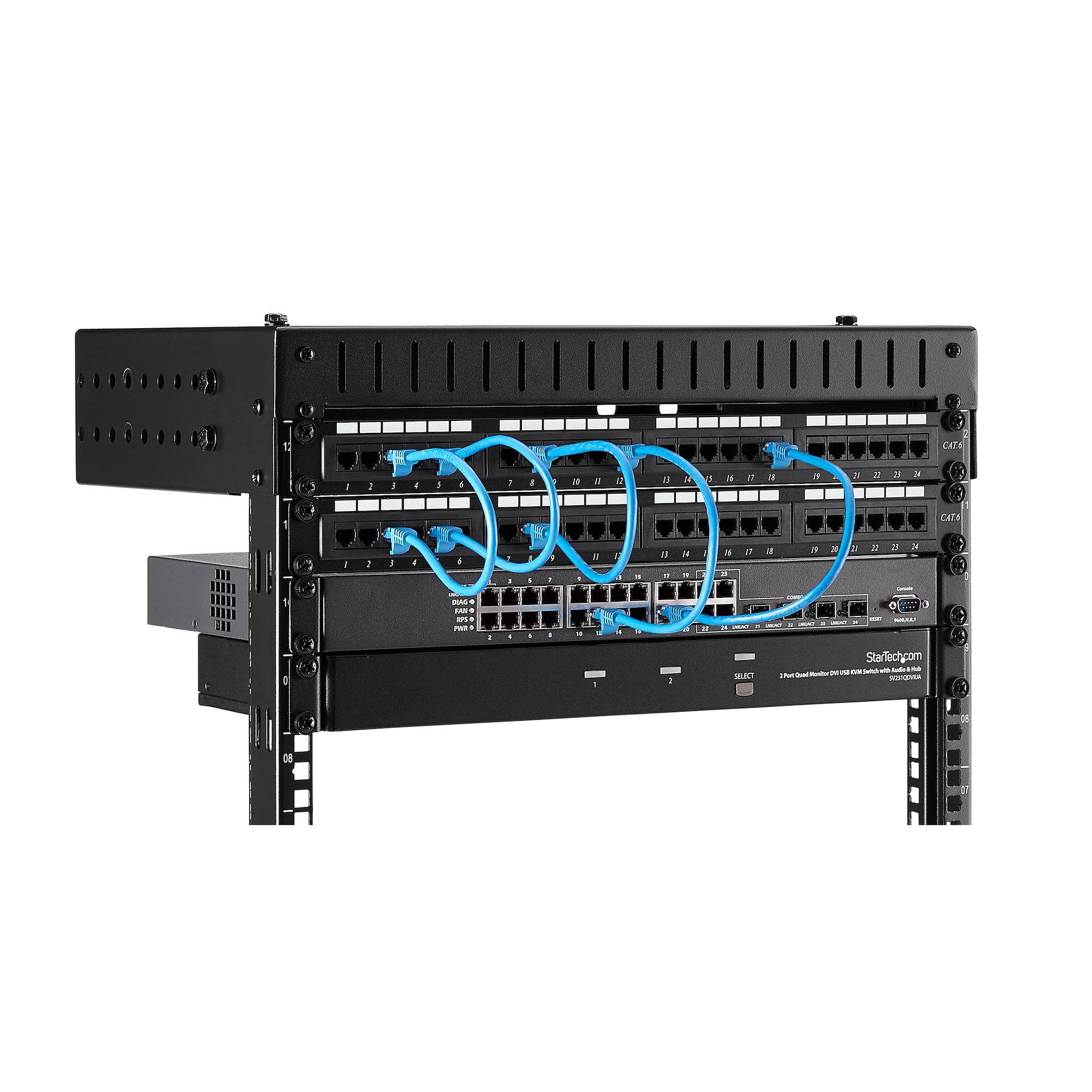 Rca Informatique - image du produit : 8U OPEN FRAME WALL MOUNT EQUIPMENT RACK - ADJUSTBL DEPTH