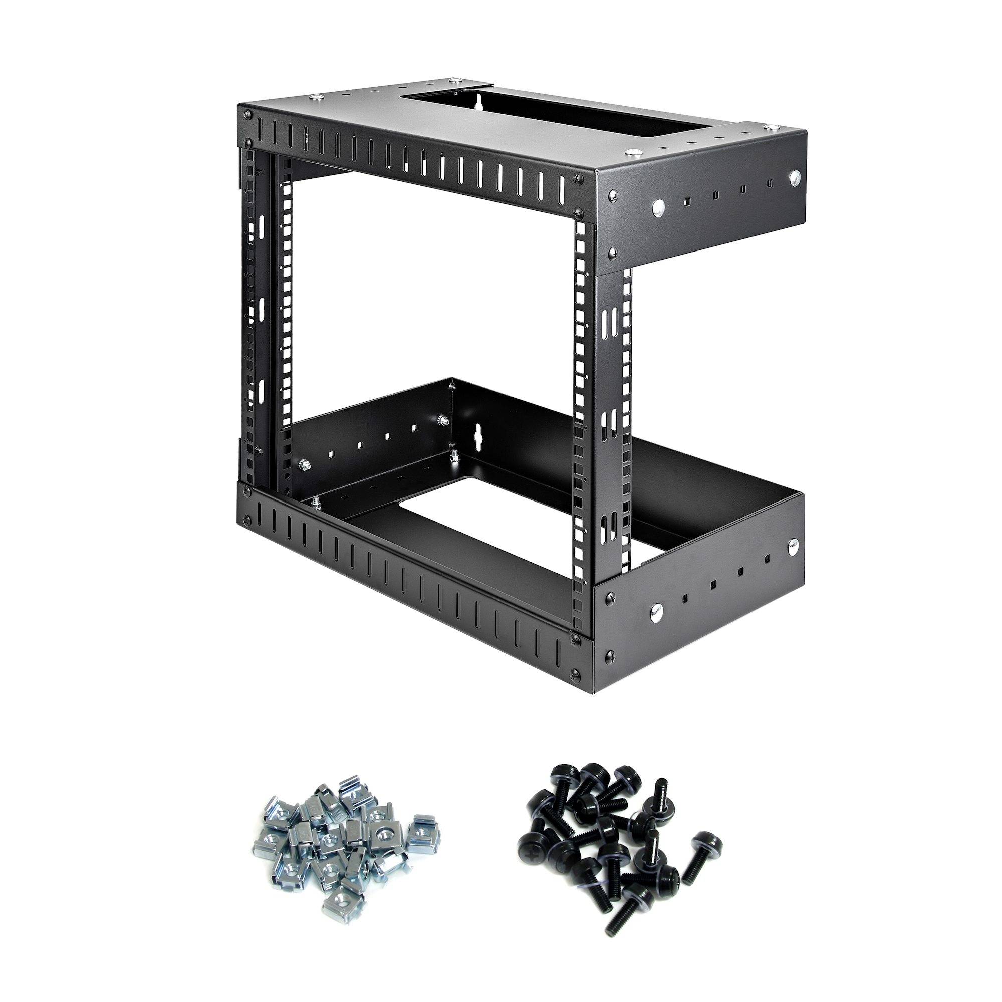 Rca Informatique - image du produit : 8U OPEN FRAME WALL MOUNT EQUIPMENT RACK - ADJUSTBL DEPTH