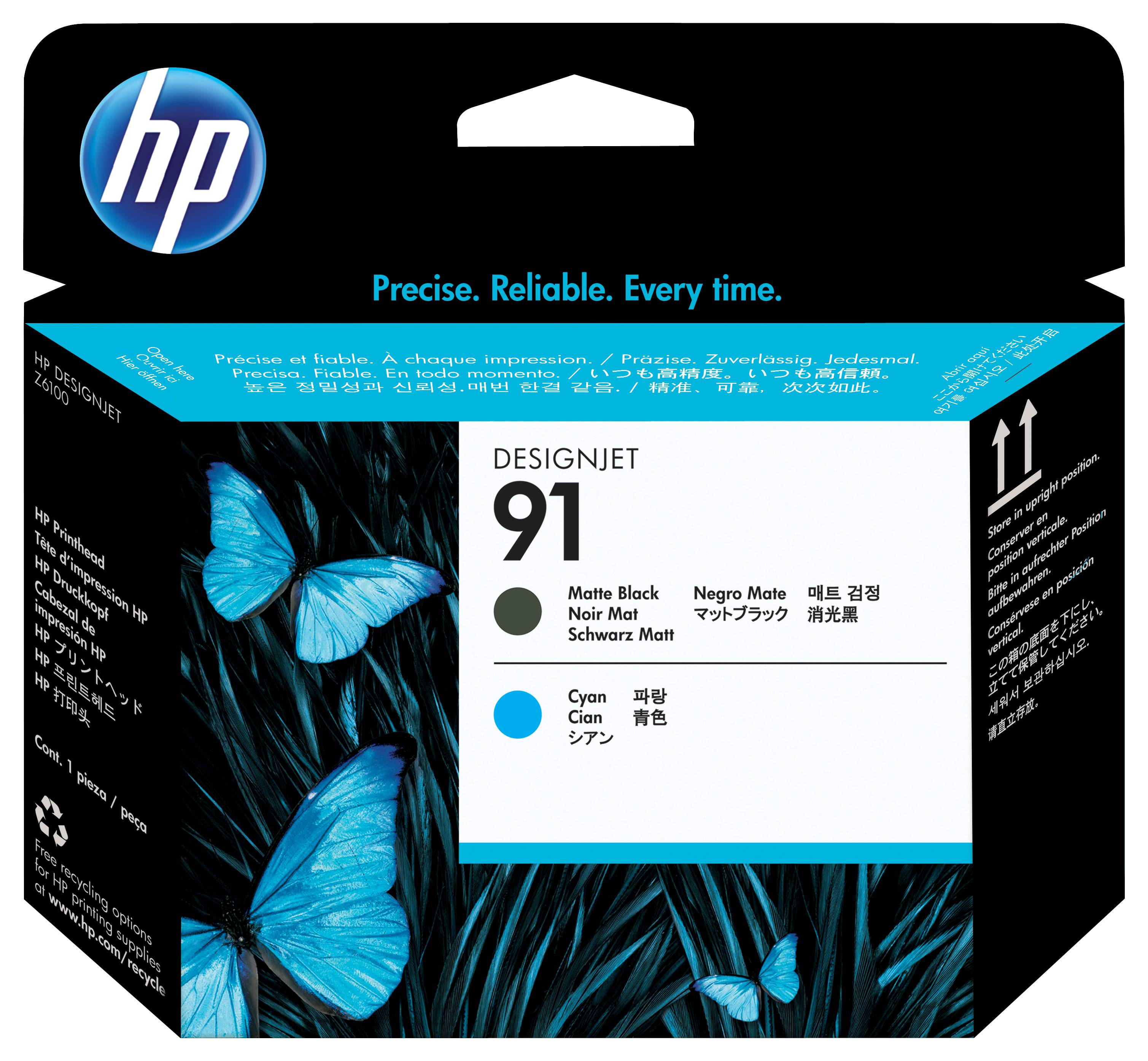 Rca Informatique - image du produit : HP 91 MATTE BLACK AND CYAN PRINTHEAD