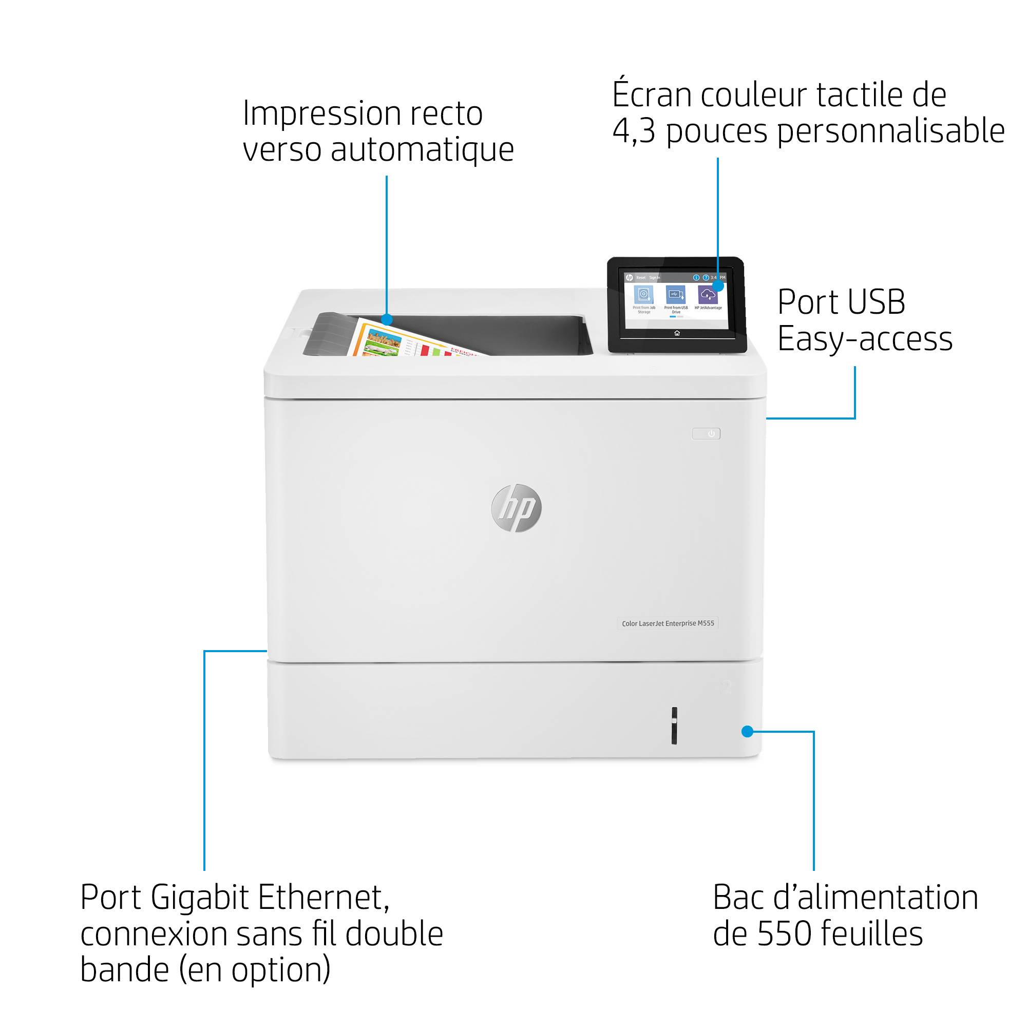 Rca Informatique - image du produit : LASERJET COLOR M555DN ENTERPRISE 40PPM A4