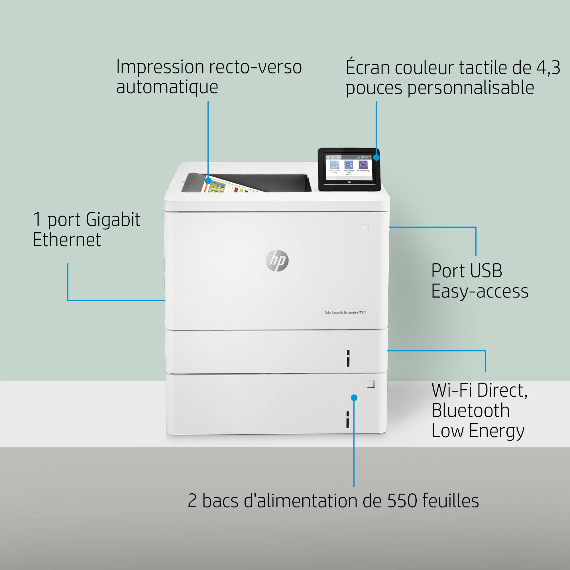 Rca Informatique - image du produit : COLOR LASERJET M555X A4 38PPM A4 1200X1200 DPI DUPLEX