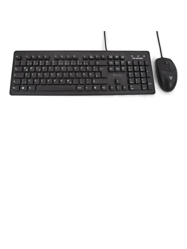 Rca Informatique - image du produit : WASHABLE KEYBOARD MOUSECOMBO DE USB IP68 WATERPROOF GERMAN