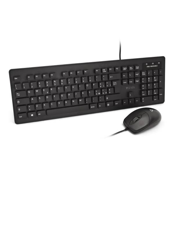 Rca Informatique - image du produit : WASHABLE KEYBOARD MOUSECOMBO IT USB IP68 WATERPROOF ITALIAN