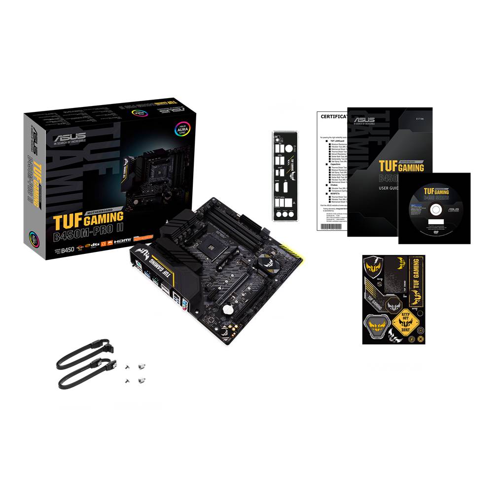 Rca Informatique - image du produit : TUF GAMING B450M-PRO II ATX +2GLN+U3.2+M2 SATA6+4XDDR6