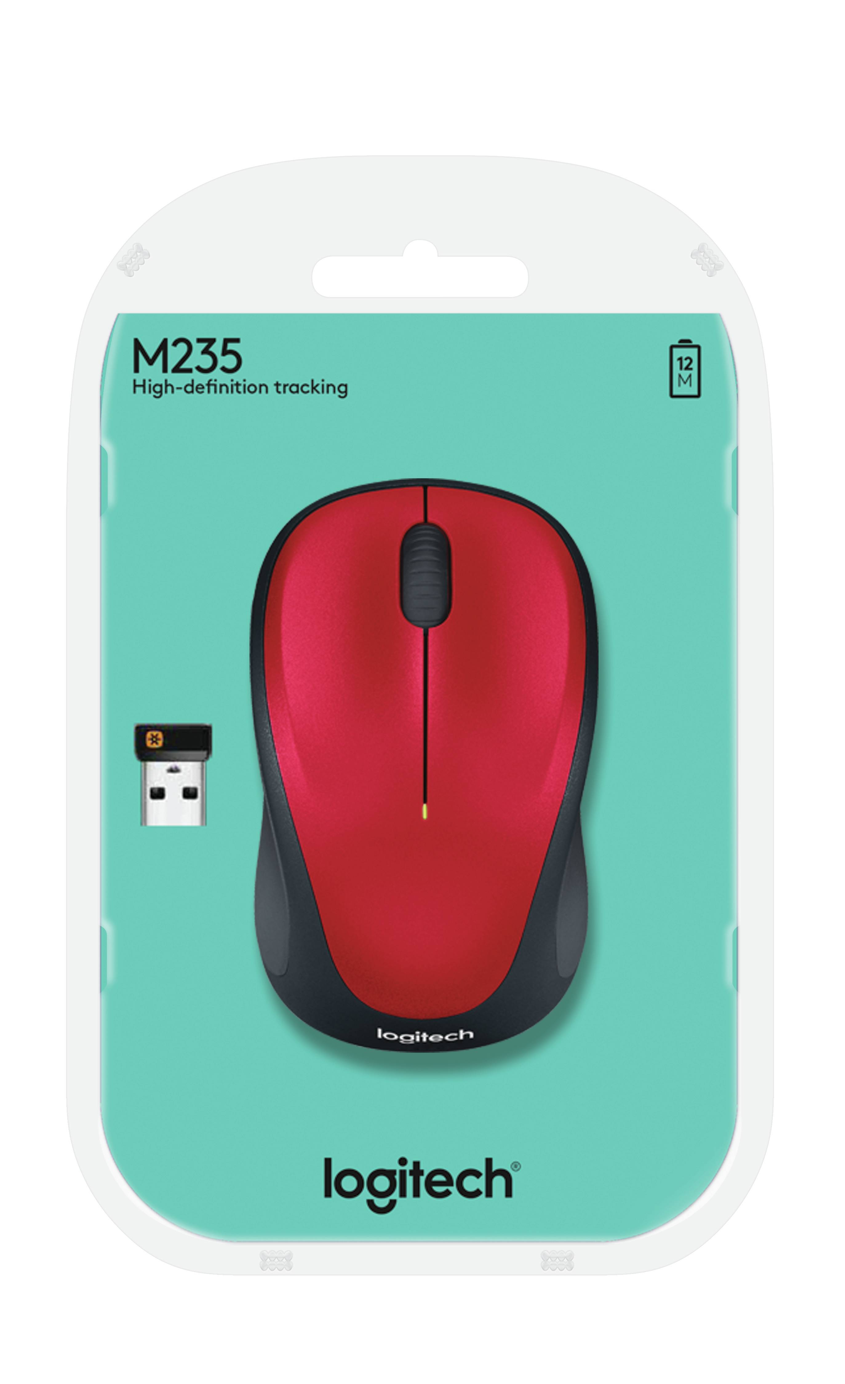 Rca Informatique - image du produit : WIRELESS MOUSE M235 RED USB RED