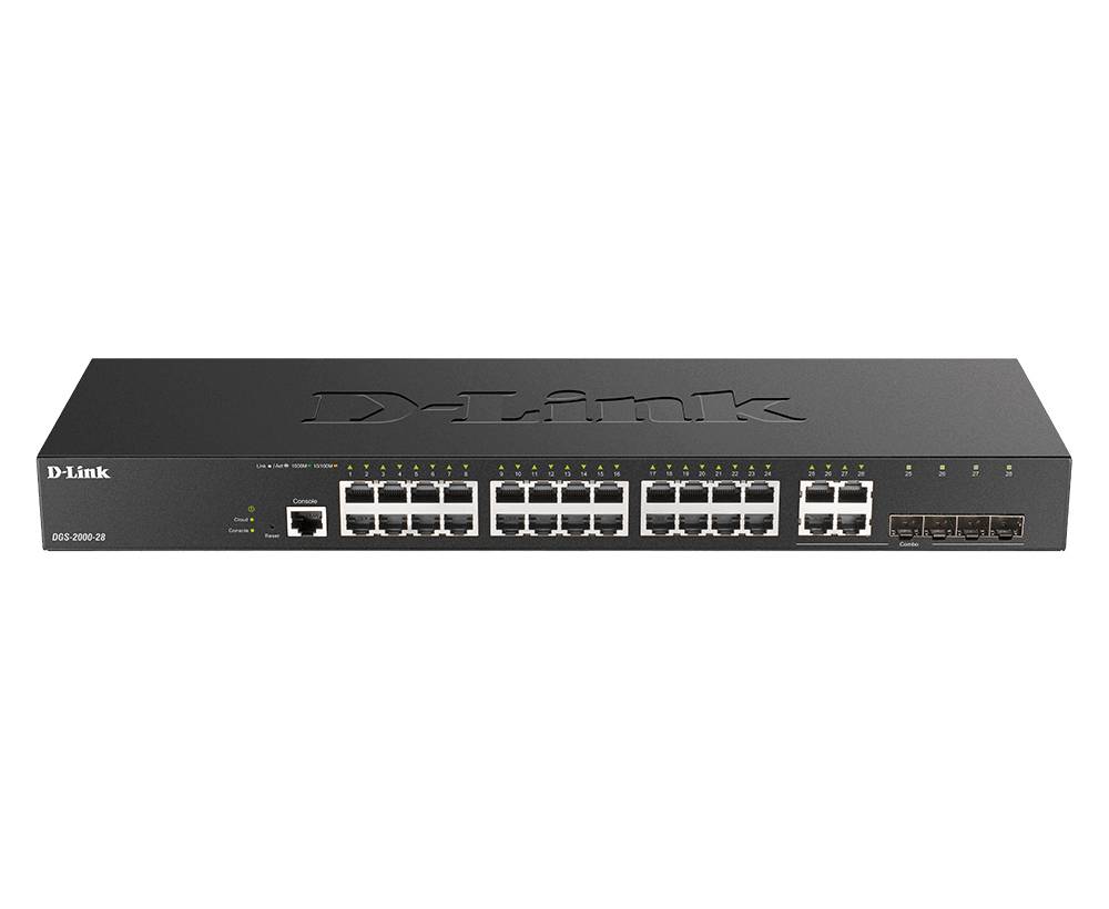 Rca Informatique - Image du produit : 24-PORT GIGABIT MANAGED SWITCH PLUS 4 COMBO 1000BASET/SFP