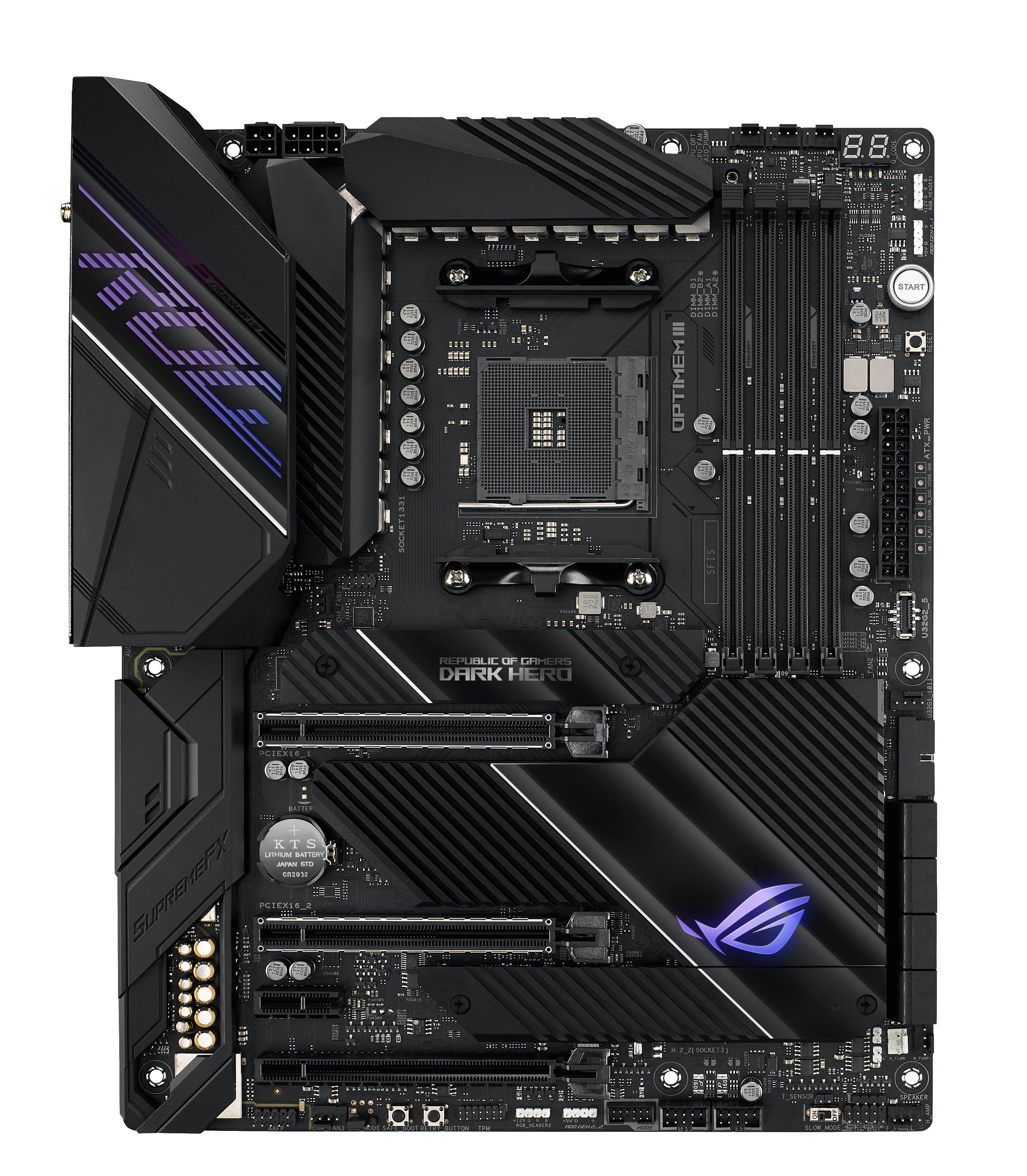 Rca Informatique - Image du produit : ROG CROSSHAIR VIII DARK HERO ATX +2GLN+U3.2+M2 SATA6+4XDDR4