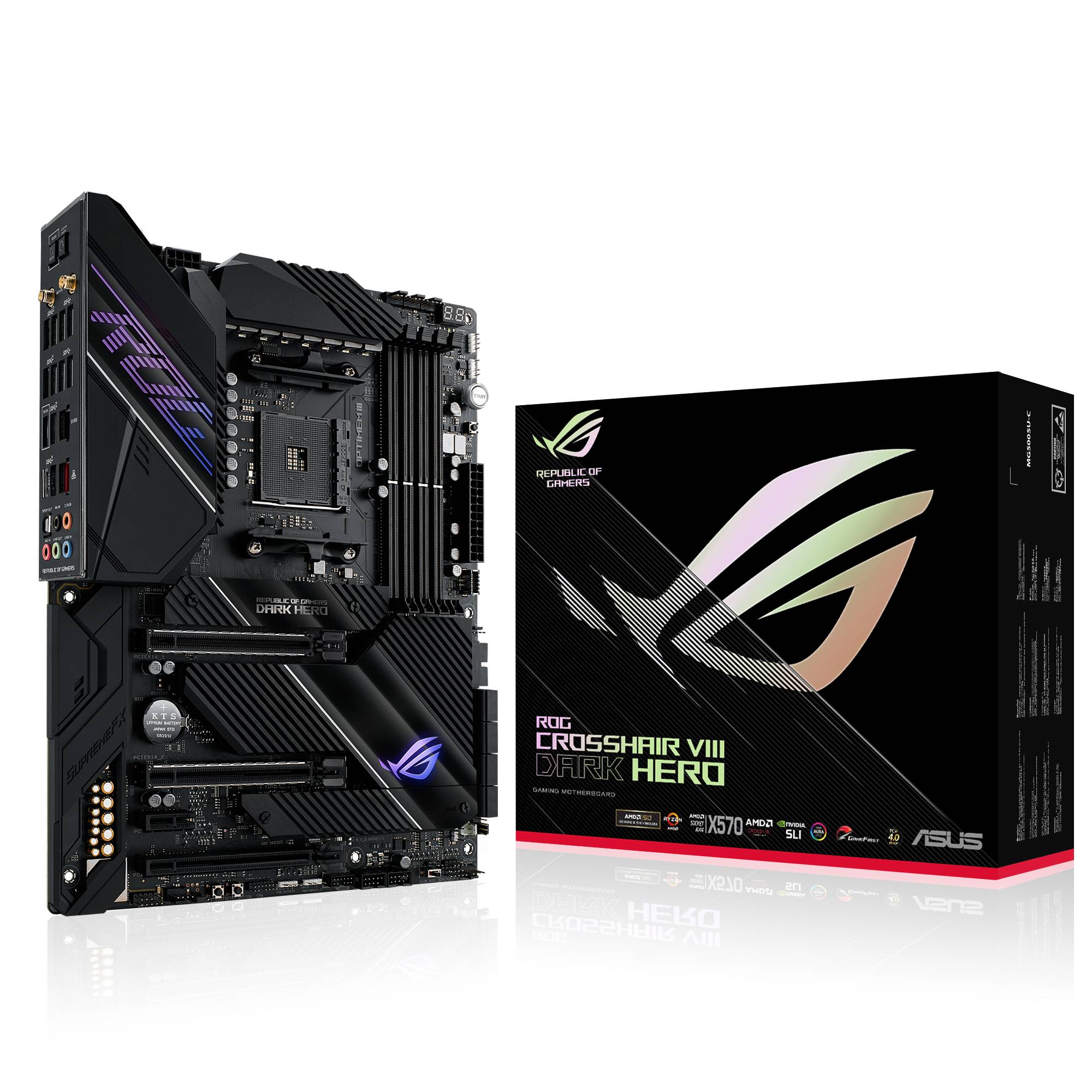 Rca Informatique - image du produit : ROG CROSSHAIR VIII DARK HERO ATX +2GLN+U3.2+M2 SATA6+4XDDR4