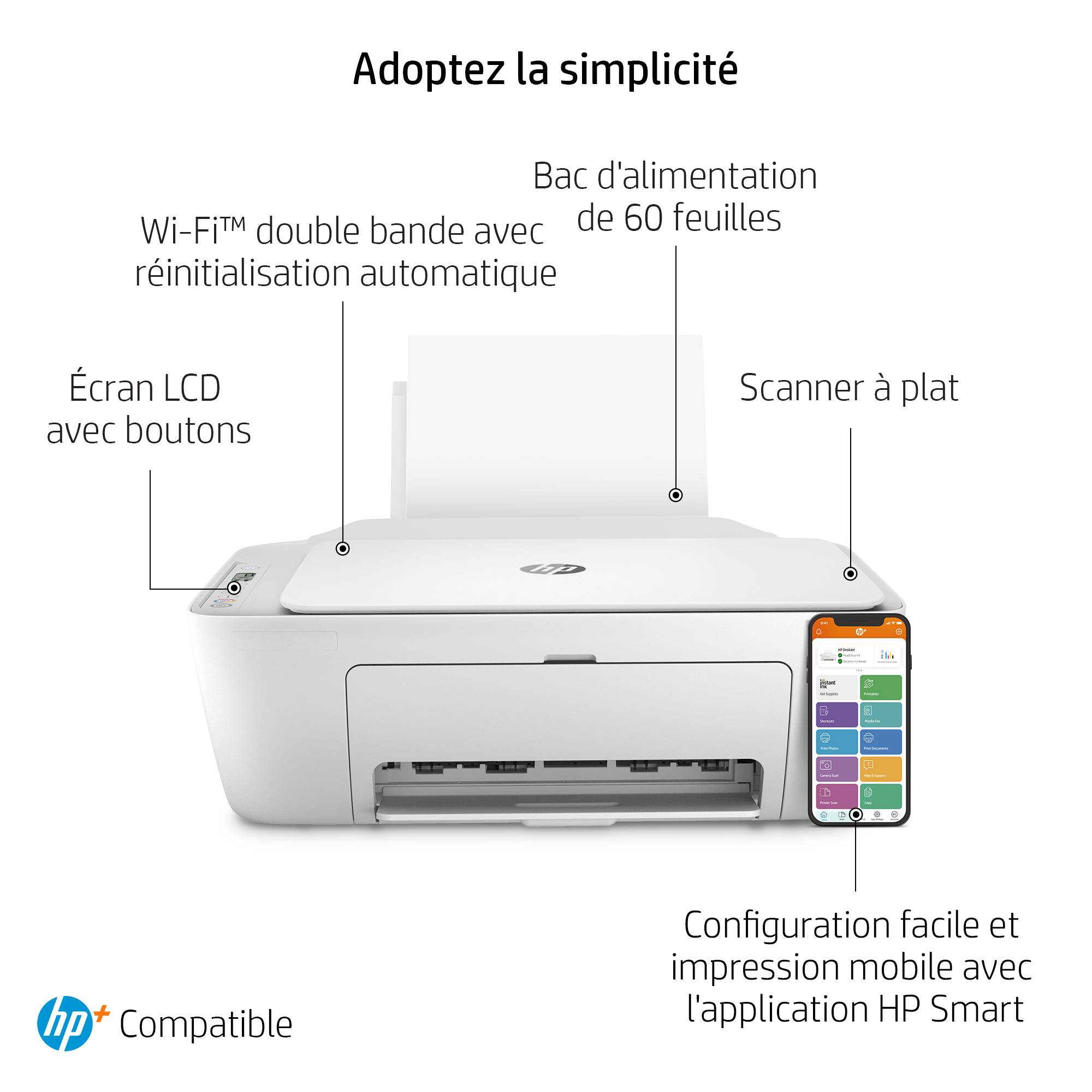 Rca Informatique - image du produit : DESKJET 2710E AIO 4800X1200DPI 5PPM 512MB PRNT/CPY/SCN