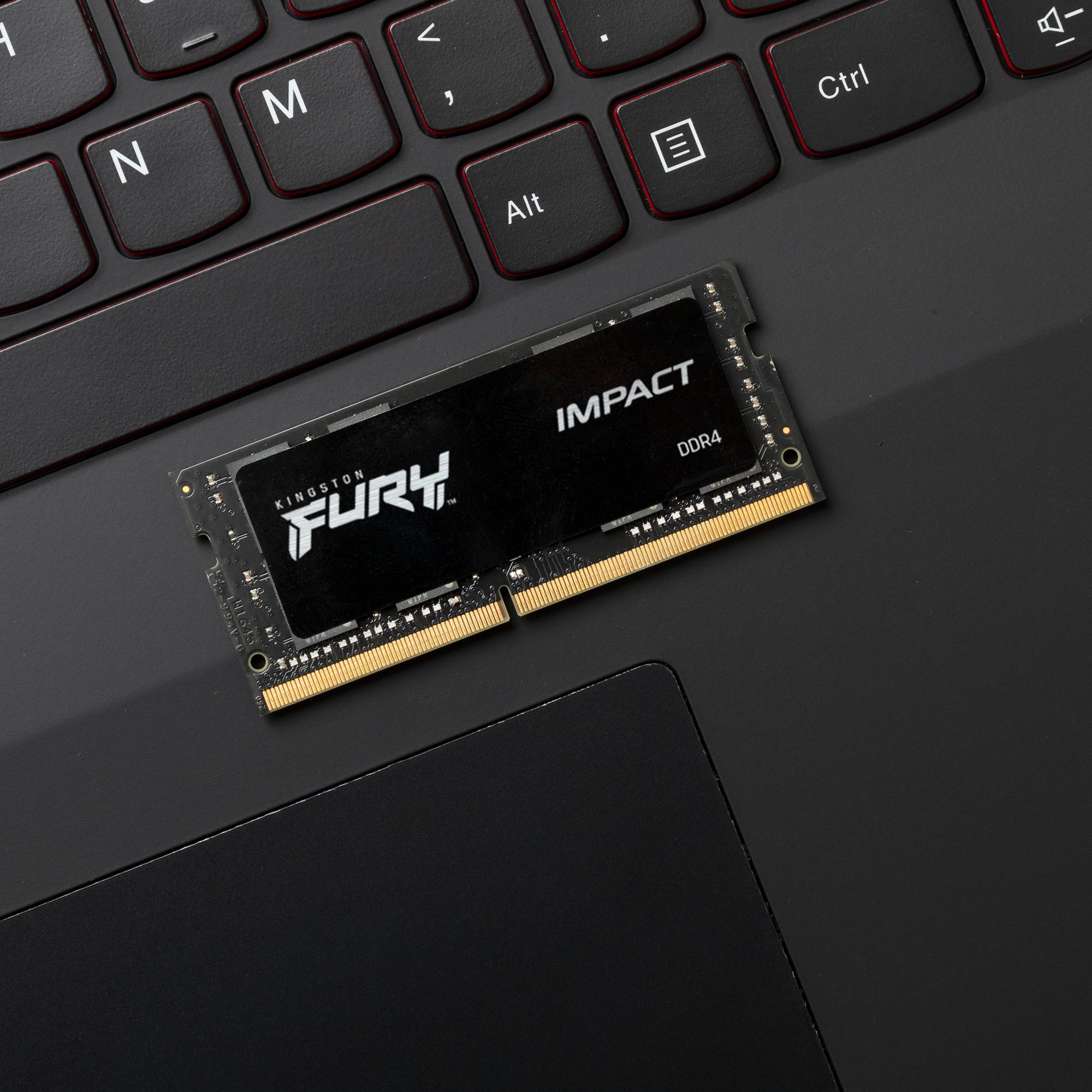 Rca Informatique - image du produit : 32GB DDR4-2666MHZ CL15 SODIMM (KIT OF 2) 1GX8 FURY IMPACT