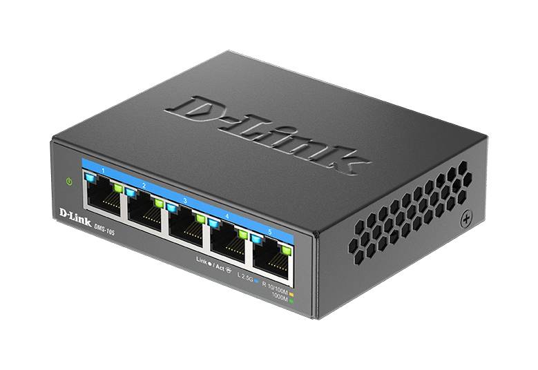 Rca Informatique - image du produit : 5-PORT MULTI-GB UNM. SWITCH 5X 100 / 1000MBPS / 25GBPS TP