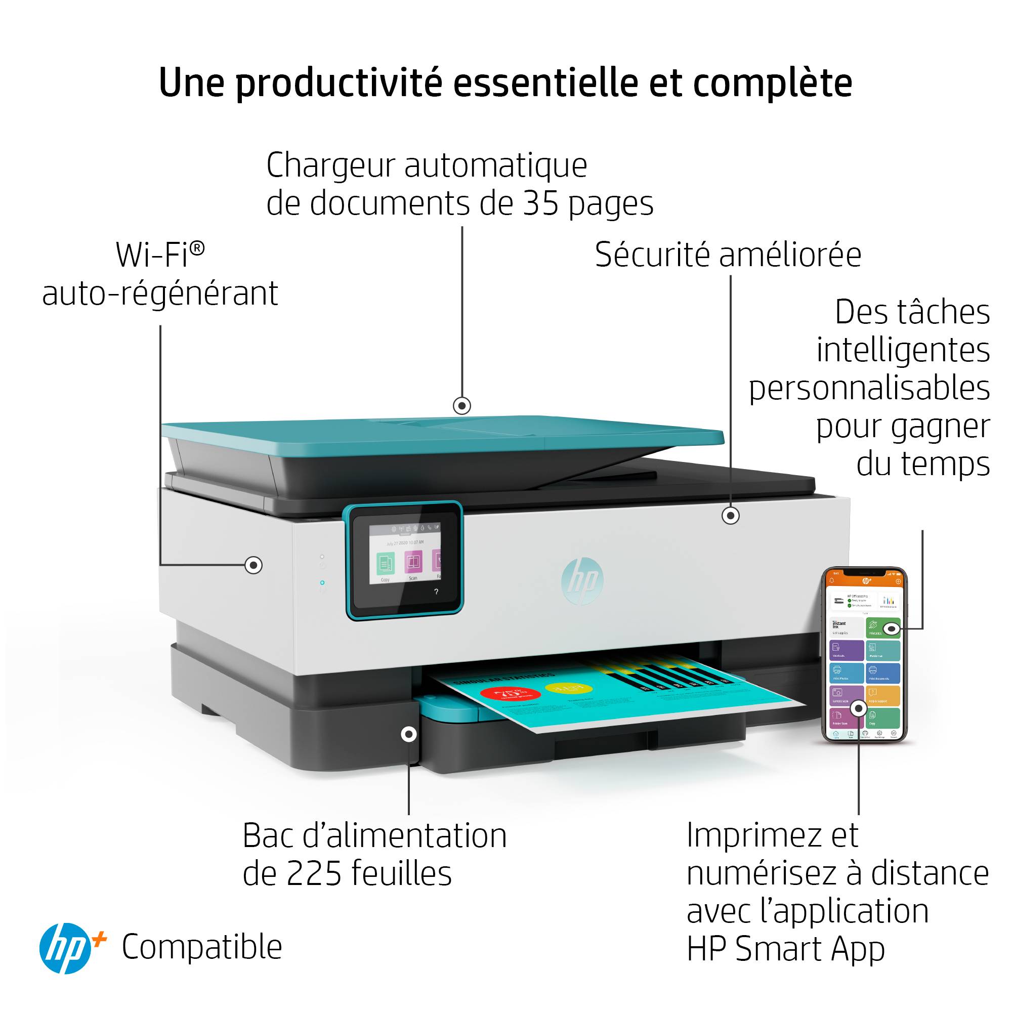 Rca Informatique - image du produit : OFFICEJET PRO 8025E AIO PRINTER WHITE + OASIS DERIVATE