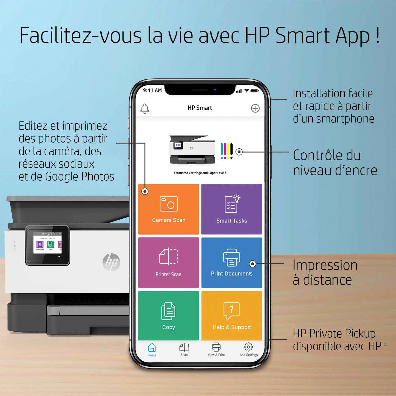 Rca Informatique - image du produit : OFFICEJET PRO 9012E ALL-IN-ONE PRINTER WHITE + BASALT