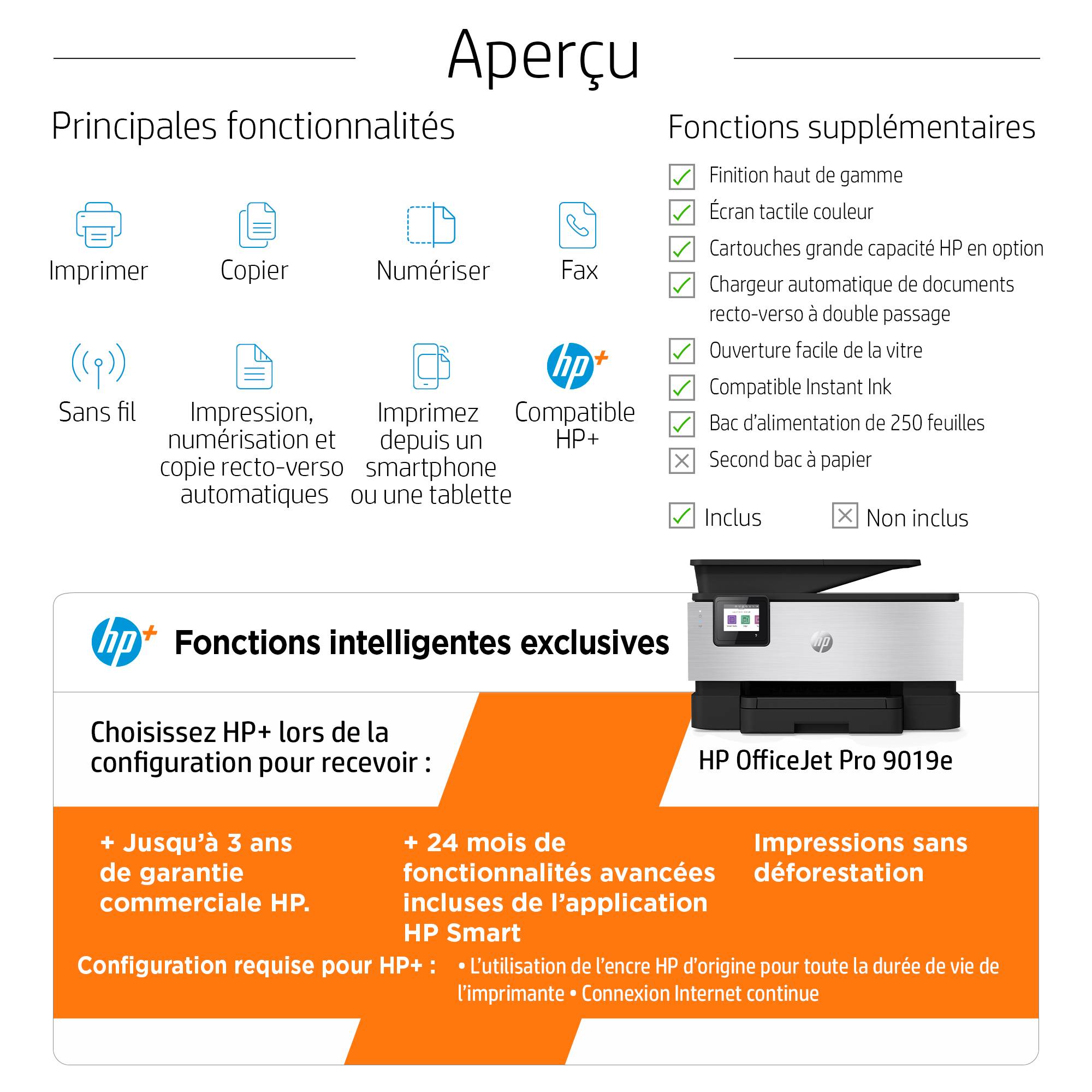 Rca Informatique - image du produit : OFFICEJET PRO 9019E AIO 4800X1200 28PPM PRNT/CPY/SCN